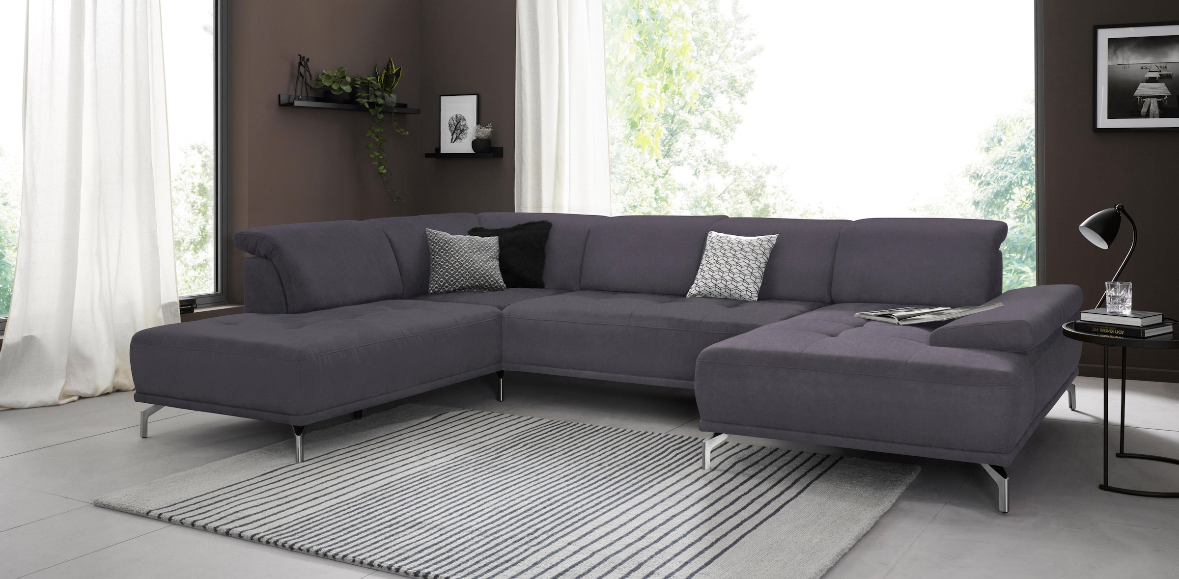 Home affaire Wohnlandschaft "Caluna" Inkl.Sitztiefenverstellung, wahlweise günstig online kaufen