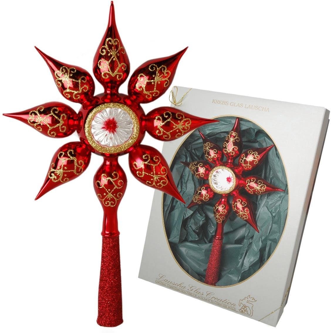 Christbaumspitze »Stern mit Reflex, Weihnachtsdeko rot, Christbaumschmuck«,...