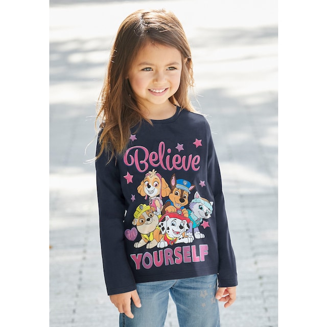 PAW PATROL Langarmshirt, Schriftzug mit PAW PATROL Team online kaufen | BAUR