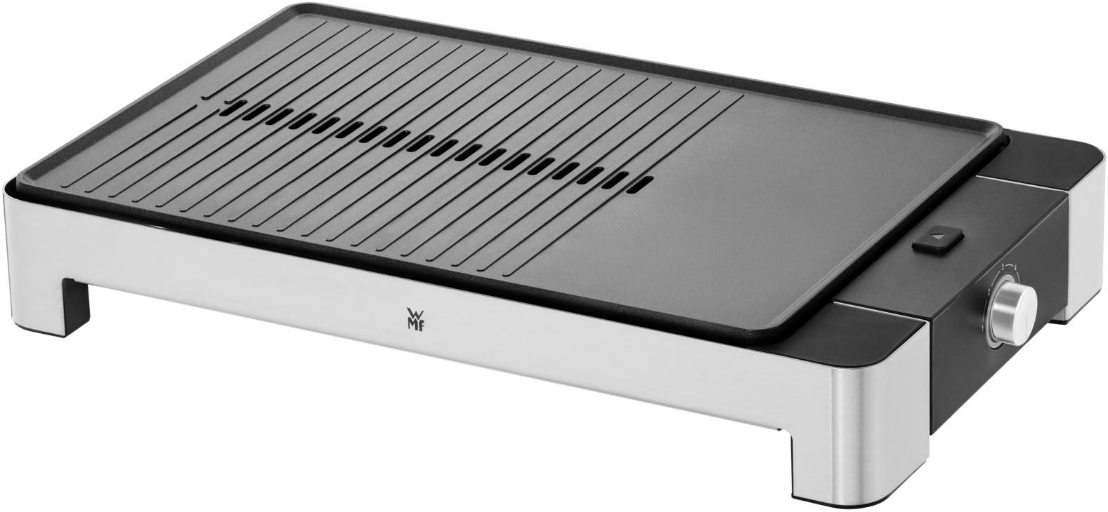 WMF Tischgrill »LONO flach & gerippt«, 2300 W, stufenlose Temperatureinstellung, antihaftbeschichtete Grillplatte