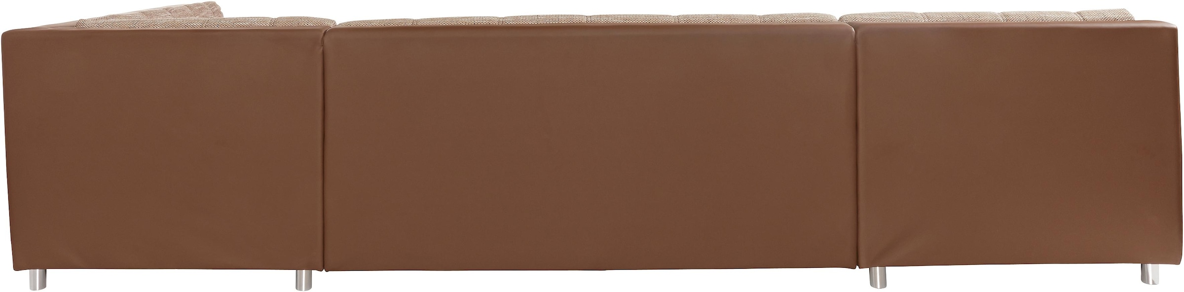 DOMO collection Wohnlandschaft »Treviso incl. Zierkissen, moderne Steppung, XXL: B/T/H: 364/201/83 cm«, wahlweise mit Bettfunktion, in vielen Bezugsarten auch in Cord U-Form