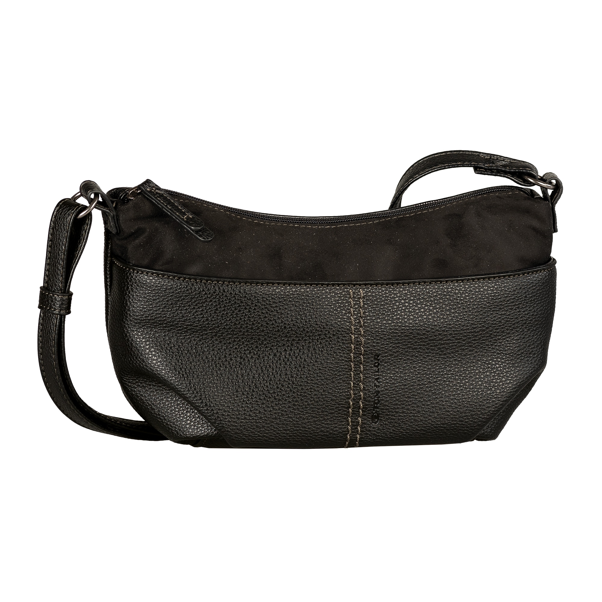 TOM TAILOR Handtasche "Miha", weiches Veloursimitat mit soft genarbtem Lede günstig online kaufen