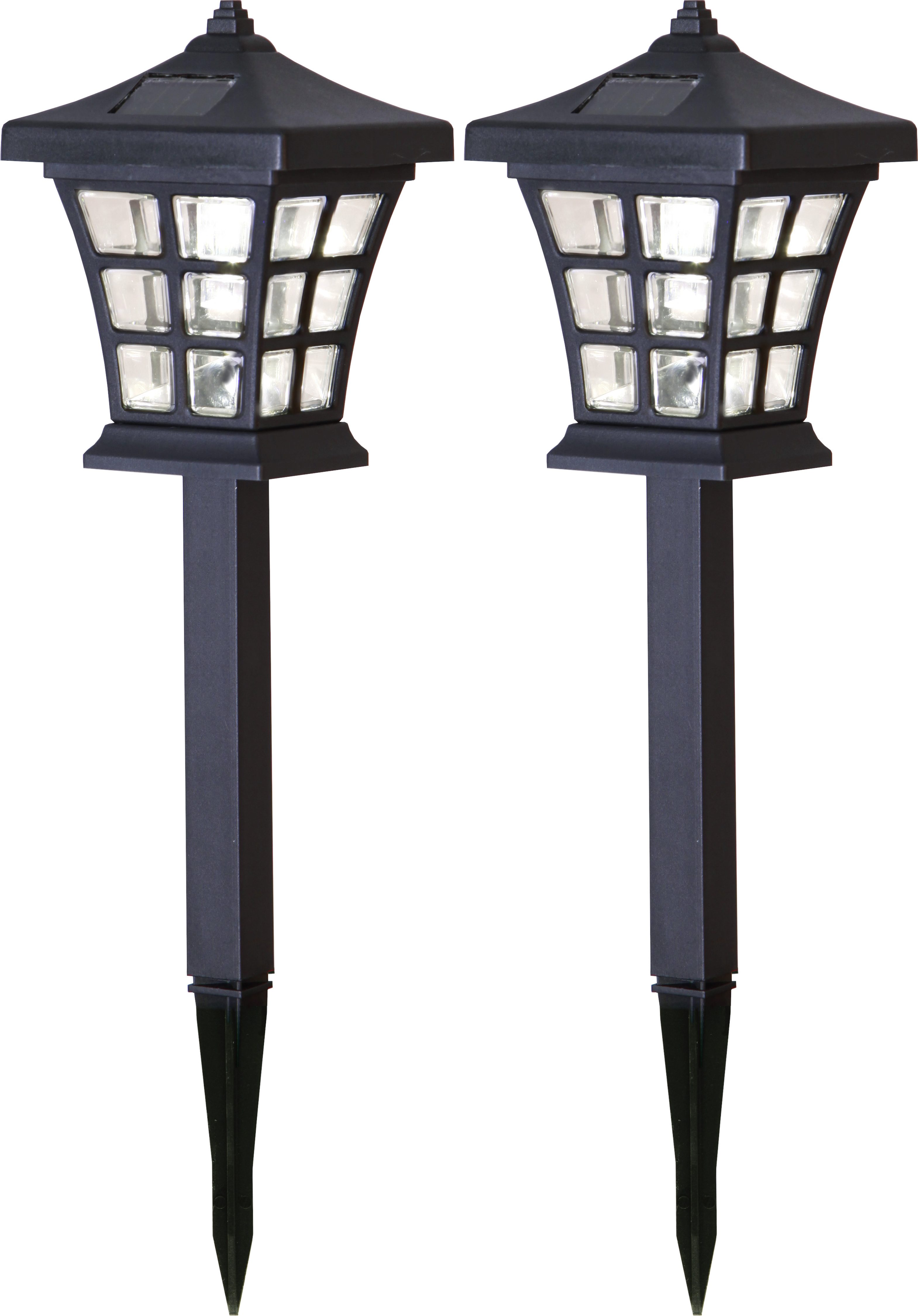 Parforce Traditional Hunting LED Solarleuchte "Solar-Wegleuchte Nippon" LED-Board 2 Stk. Warmweiß Dämmerungssensor, 2er-Set