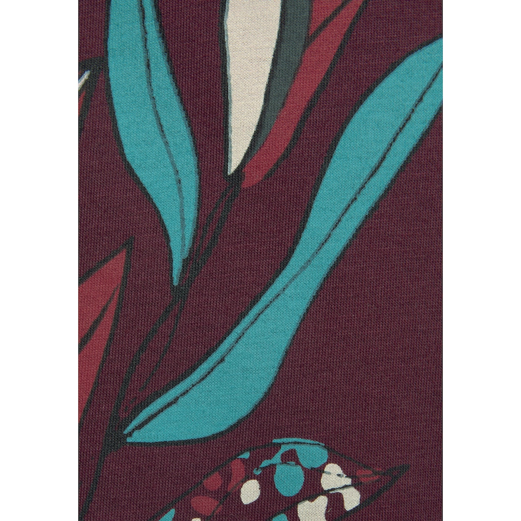 Damenmode Cotton made in Africa s.Oliver Pyjamahose, mit Allover-Druck bordeaux-geblümt Damenmode Cotton made in Africa s.Oliver Pyjamahose, mit Allover-Druck bordeaux-geblümt