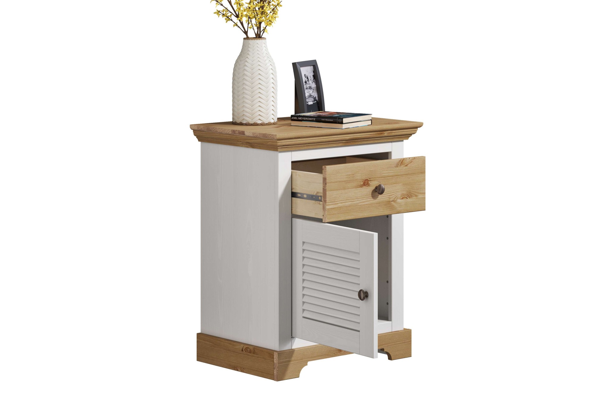 OTTO home Nachtkommode "Rauna, Landhausstil, edles Design mit Lamellen und günstig online kaufen