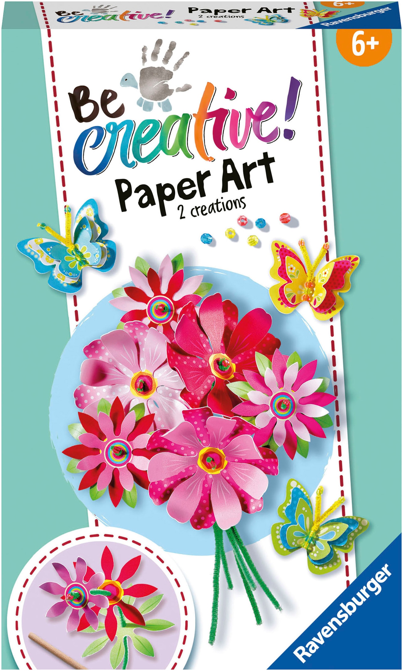 Ravensburger Kreativset »BeCreative Paper Art Flowers & Butterflies«, Made in Europe, FSC® - schützt Wald - weltweit