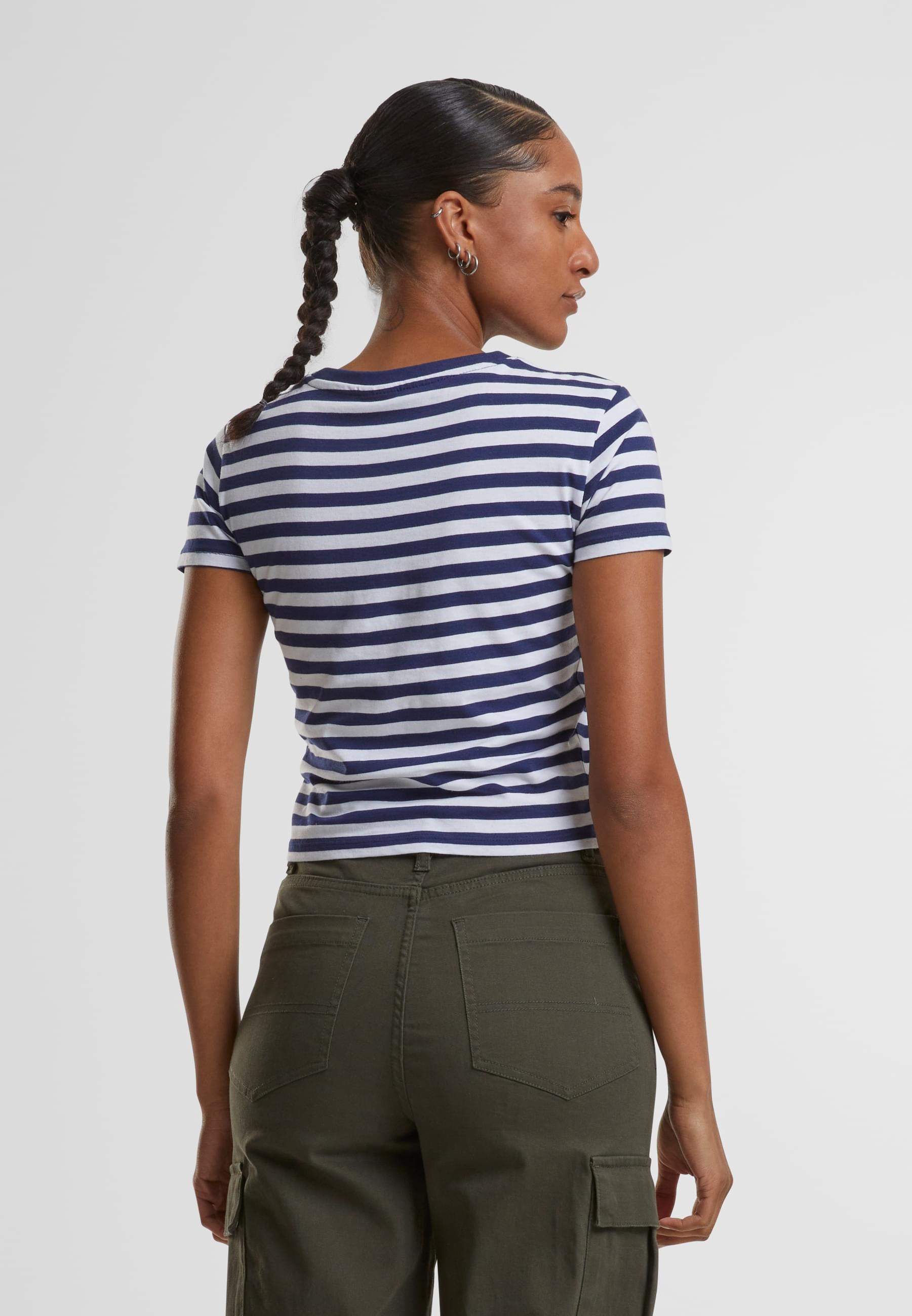 URBAN CLASSICS T-Shirt »Urban Classics Damen Ladies Short Striped Tee«, (1 tlg.)