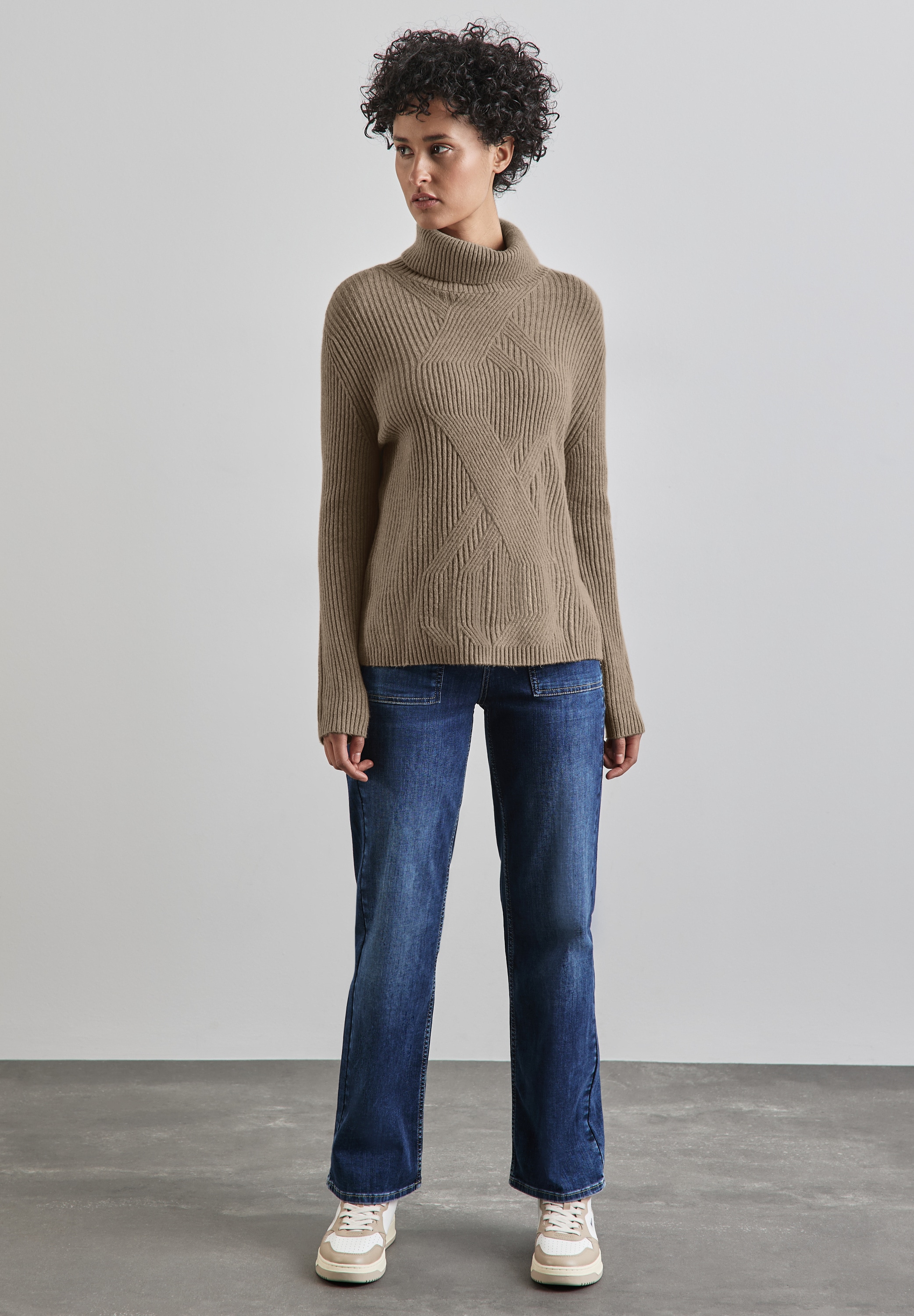 STREET ONE Strickpullover, mit Stehkragen