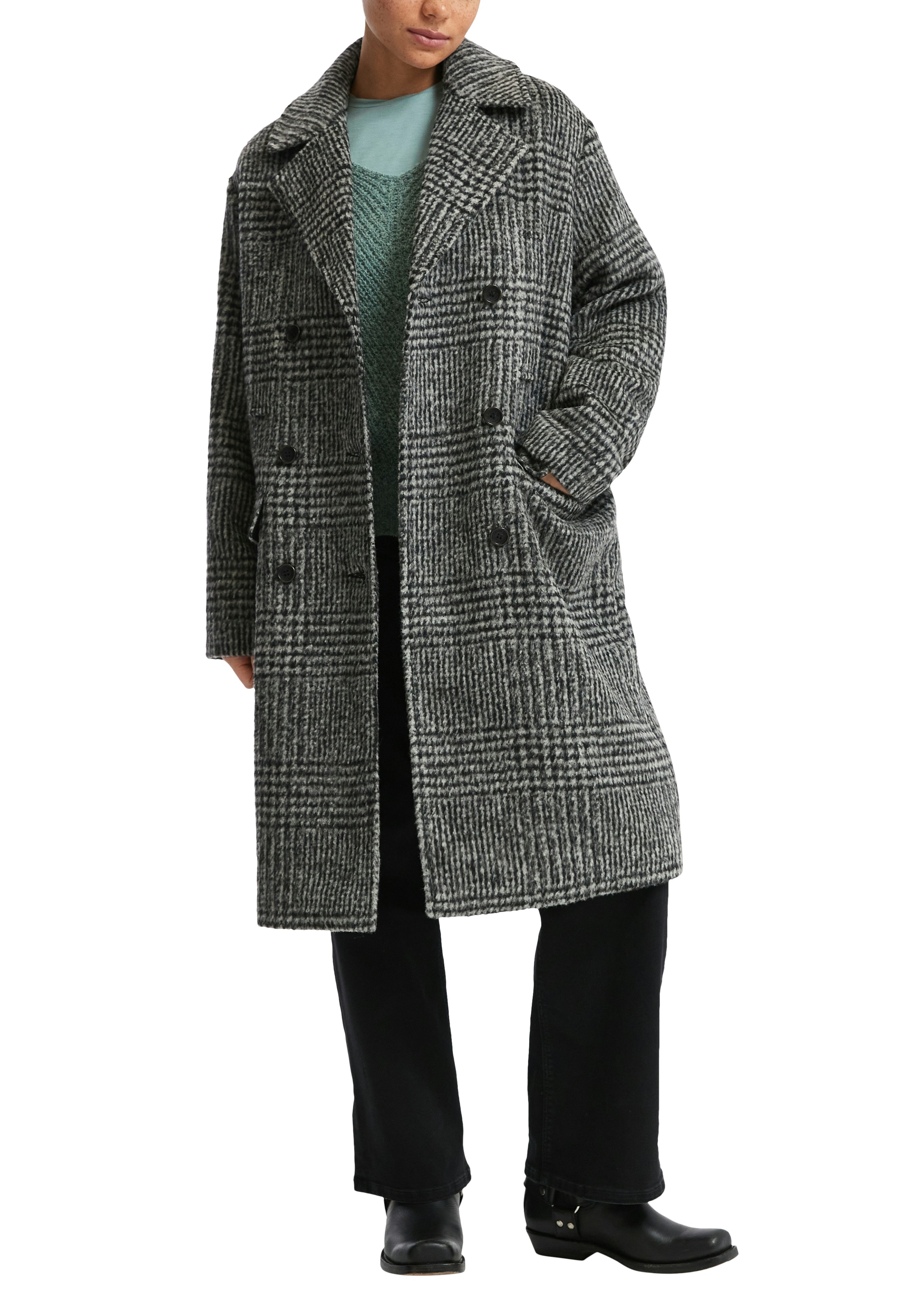 QS Strickpullover mit V-Ausschnitt und Struktur-Strick günstig online kaufen