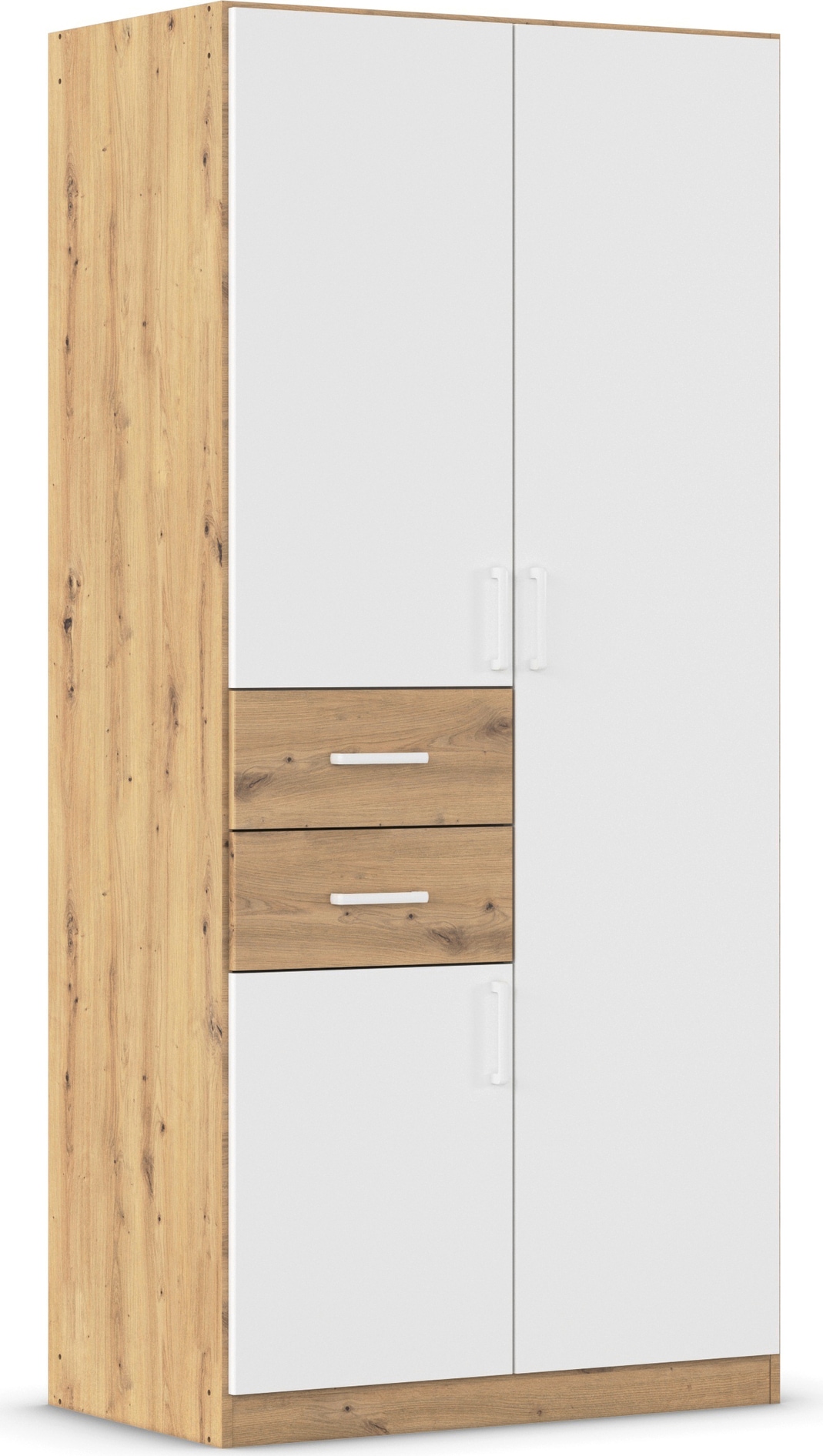 rauch "Kleiderschrank Schrank Garderobe MAIKA mit Dekor-Front" 2 Schubladen, in verschiedenen Breiten, Höhen, Farben, MADE IN GERMANY