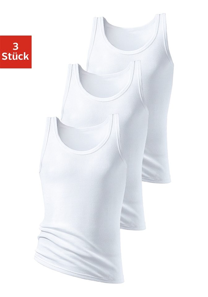 H.I.S Herren Unterhemd "Doppelripp Tanktop", Gr. 9, weiß, Doppelripp, Obermaterial: 100% Baumwolle, unifarben, Unterhemden, aus weicher