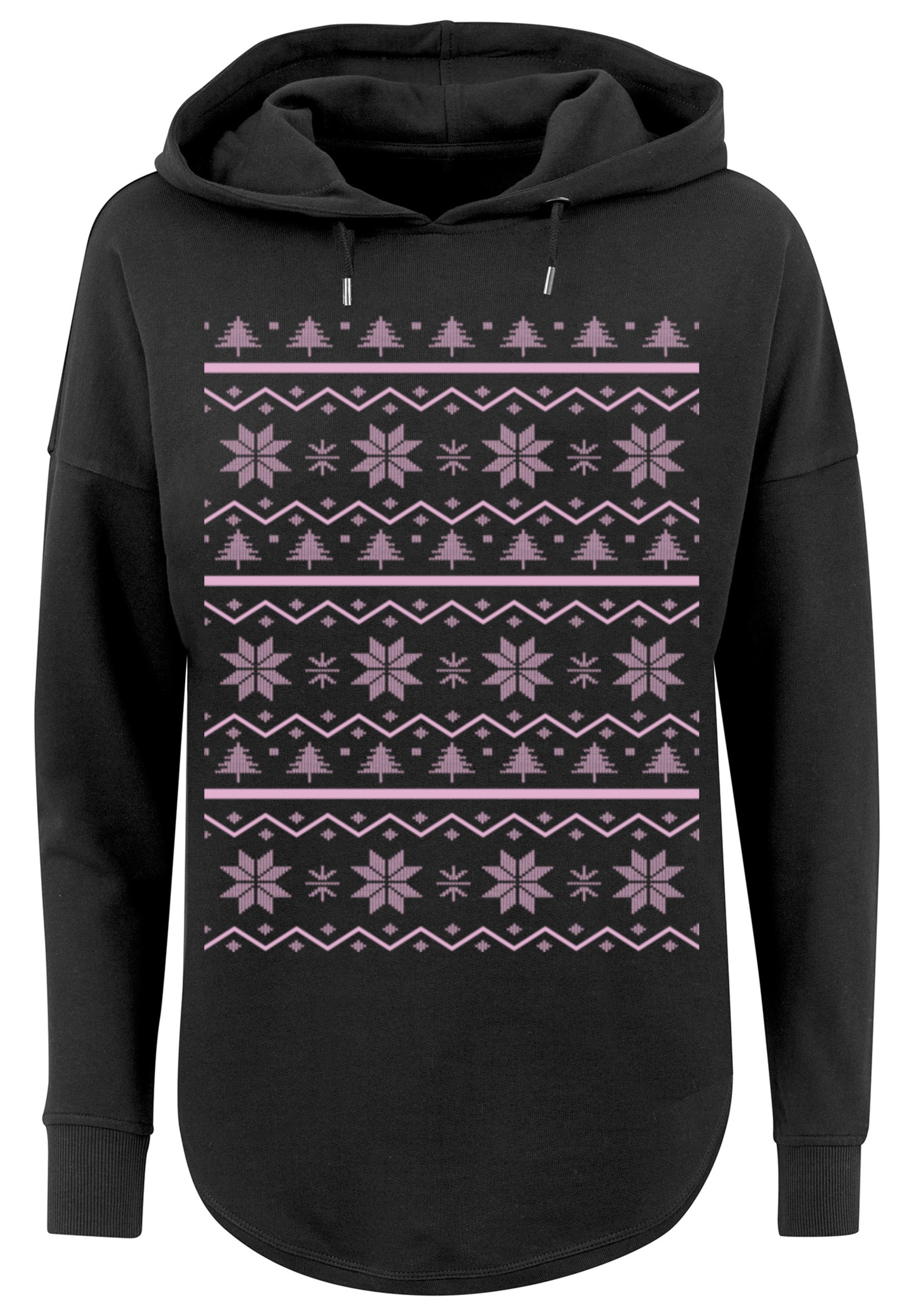 F4NT4STIC Kapuzenpullover »Scandinavian Rosa Muster Weihnachten«, Print