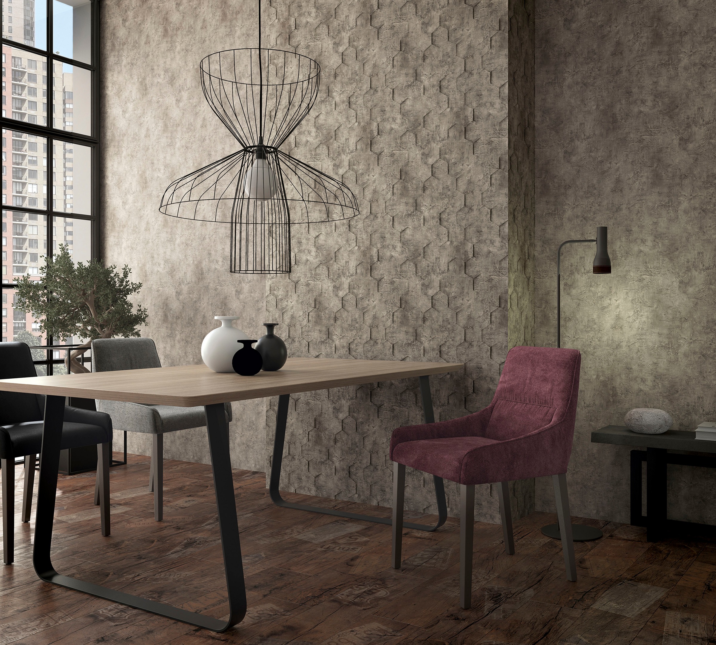 Marburg Vliestapete "Hexagon" matt strukturiert moderne Tapete für Wohnzimmer Schlafzimmer Küche