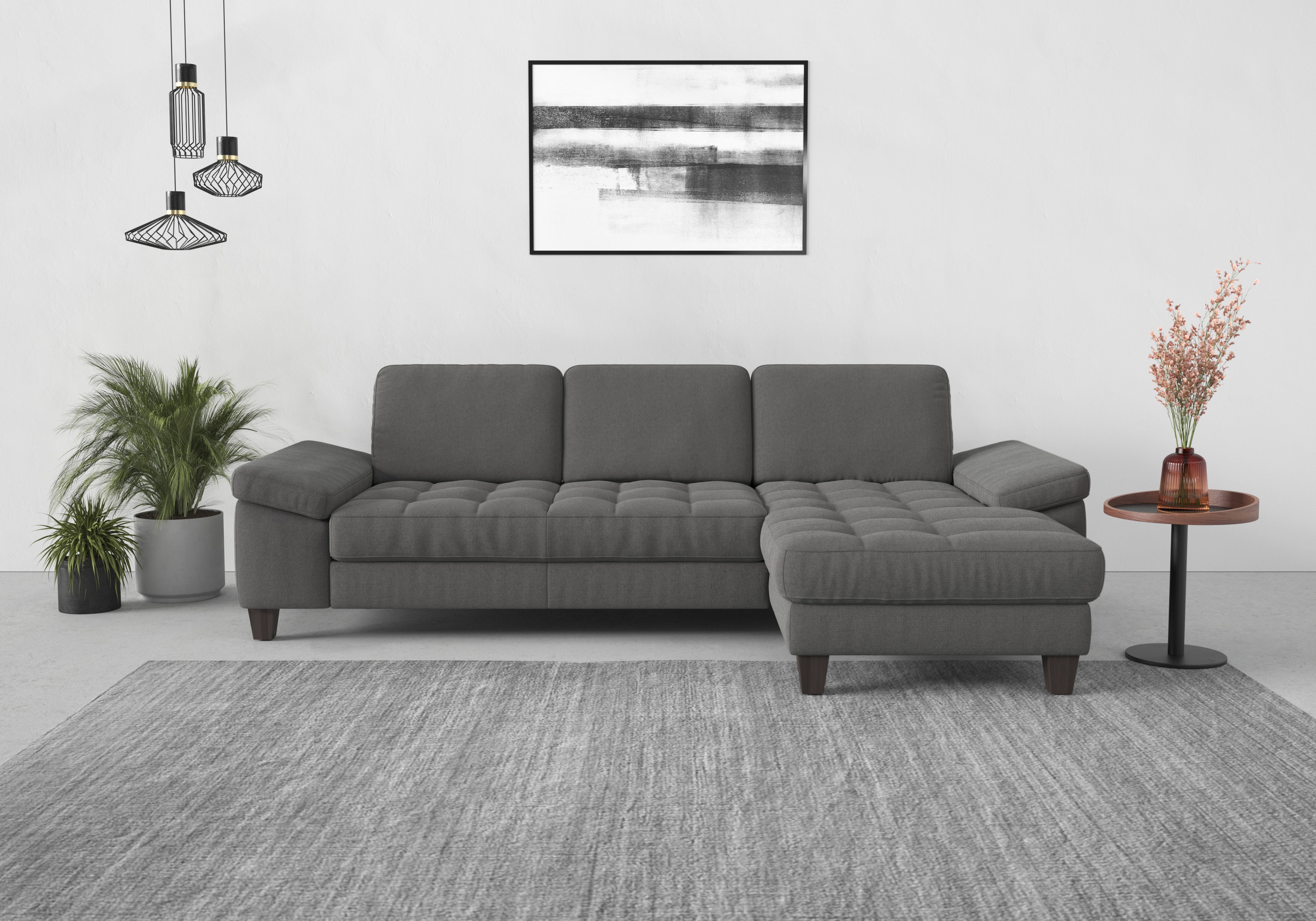 sit&more Ecksofa "Westham L-Form" Recamiere, mit oder ohne Schlaffunktion, Bettkasten, Füße wengefarben