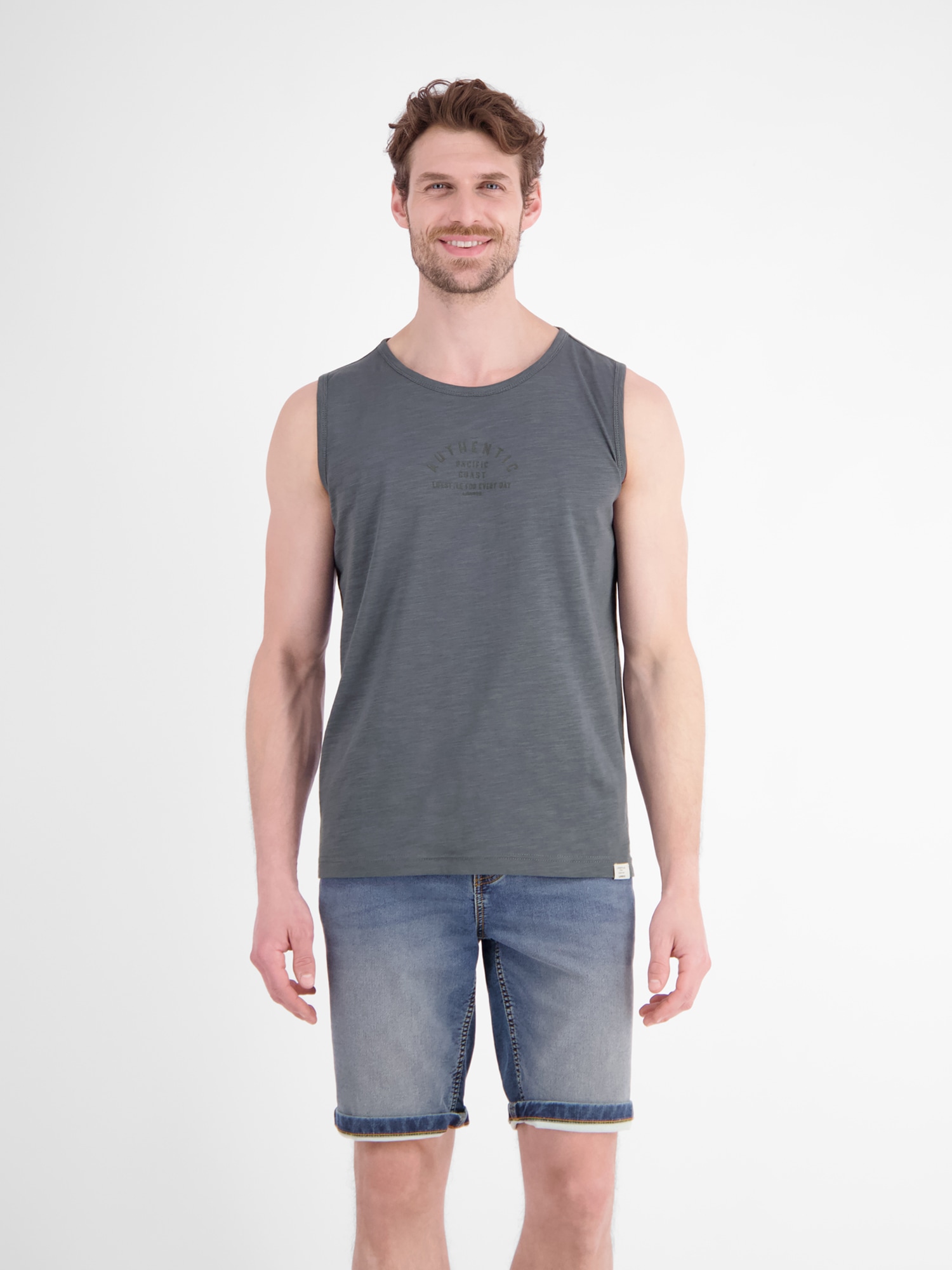 LERROS Muskelshirt "Luftiges Tanktop aus Baumwolle mit trendigem Slogan-Print"