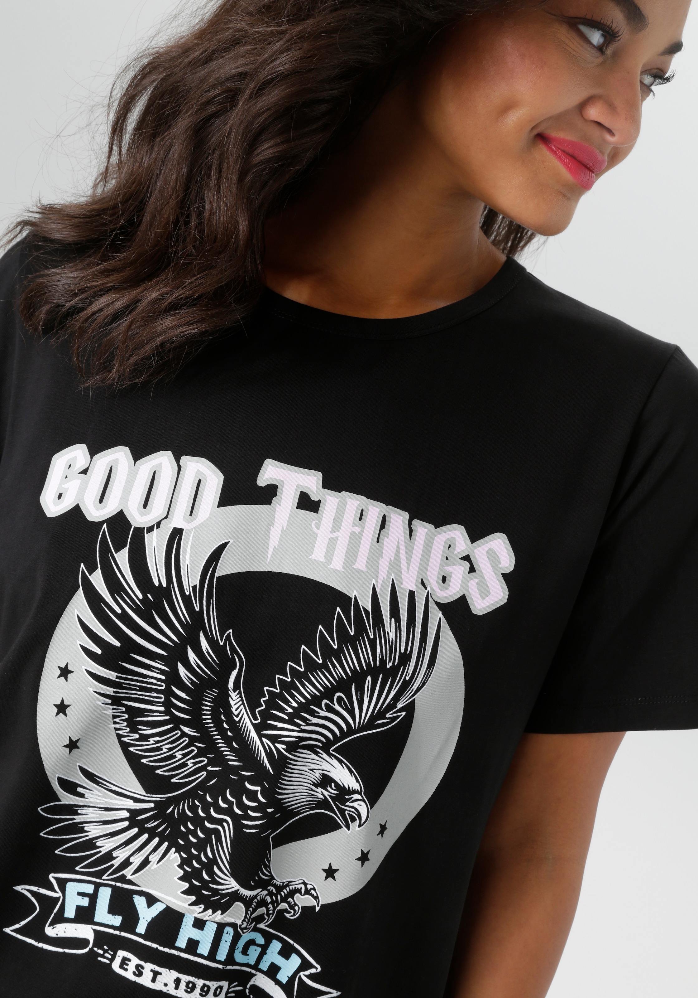 Aniston PLUS T-Shirt, mit trendigen Frontprint - NEUE KOLLEKTION
