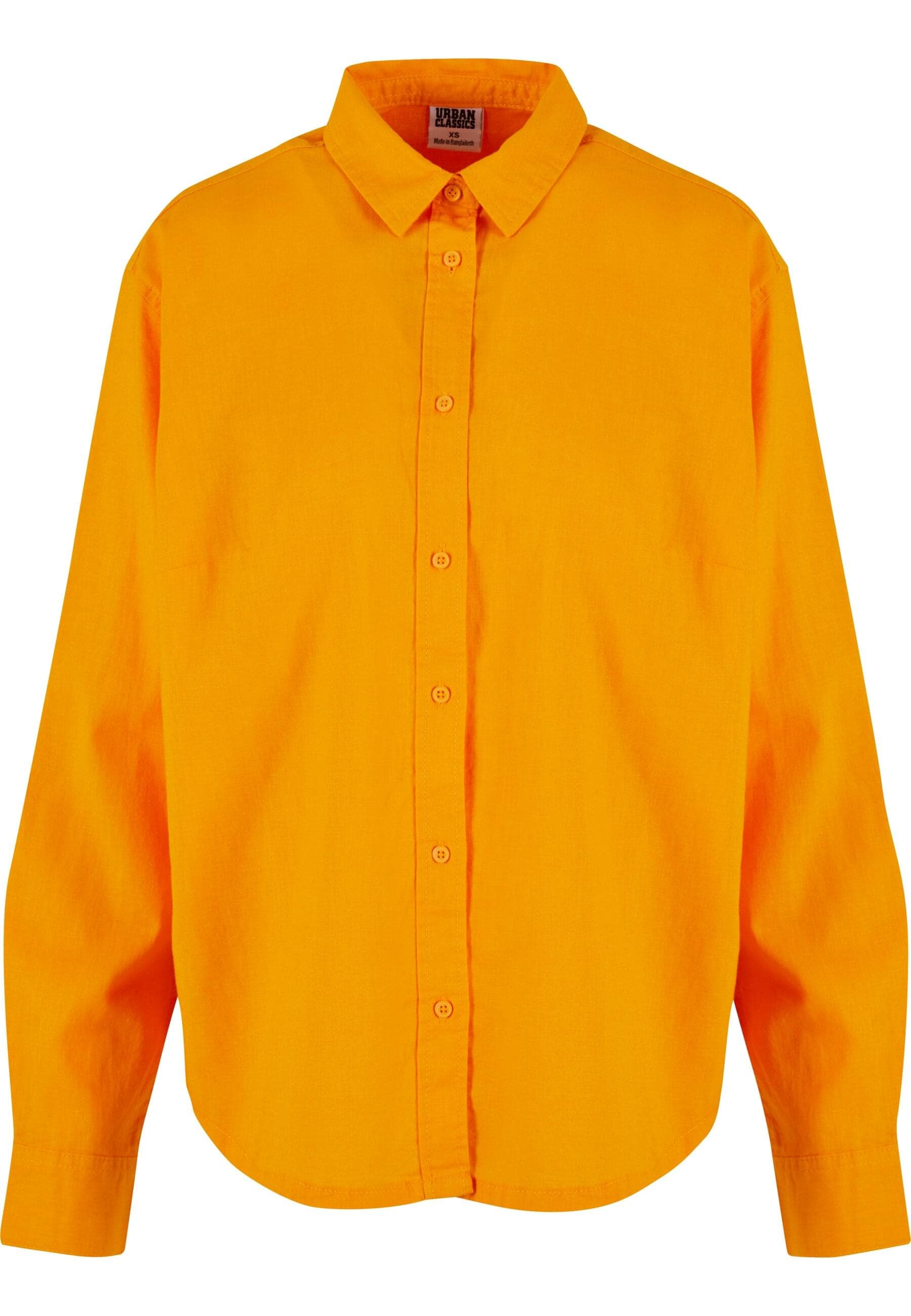 URBAN CLASSICS Langarmhemd "Urban Classics Damen Ladies Linen Mixed Oversiz günstig online kaufen