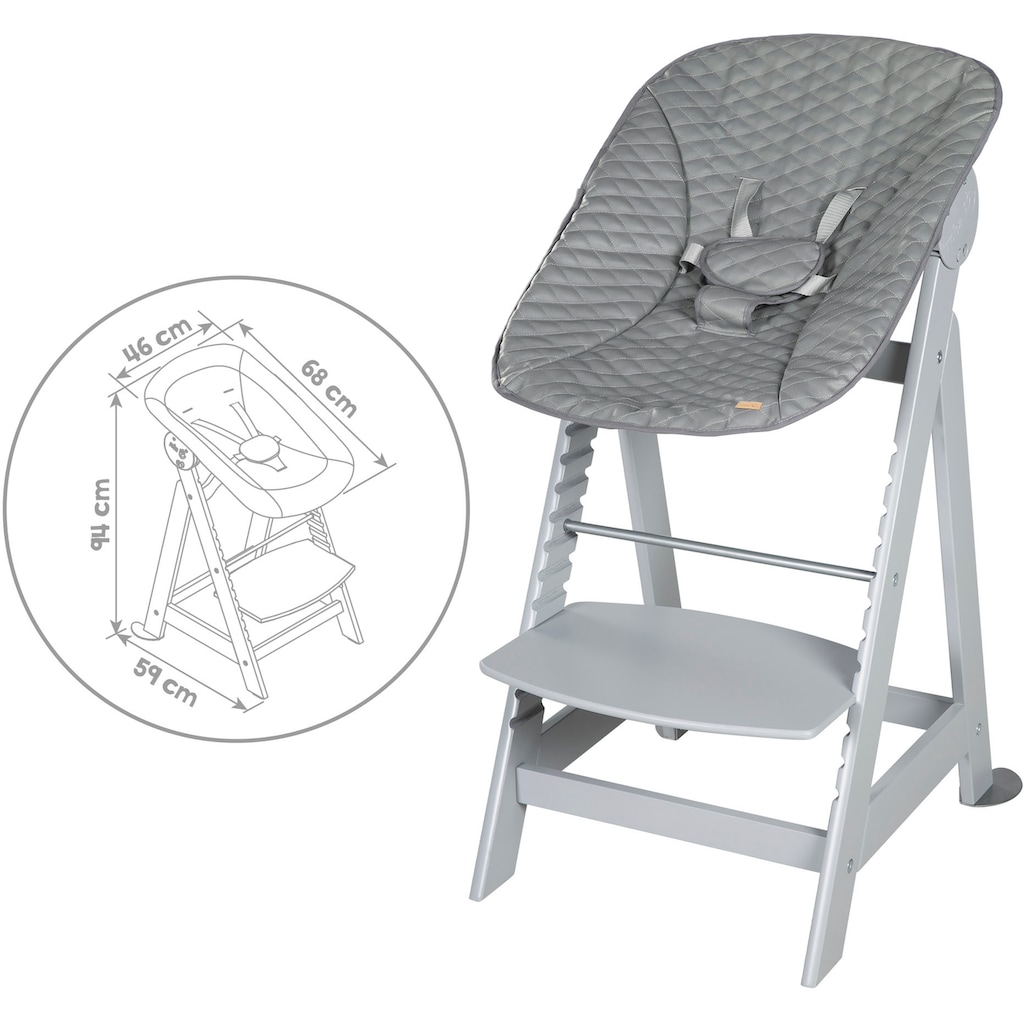 roba® Hochstuhl »Treppenhochstuhl 2-in-1 Set Born Up taupe«