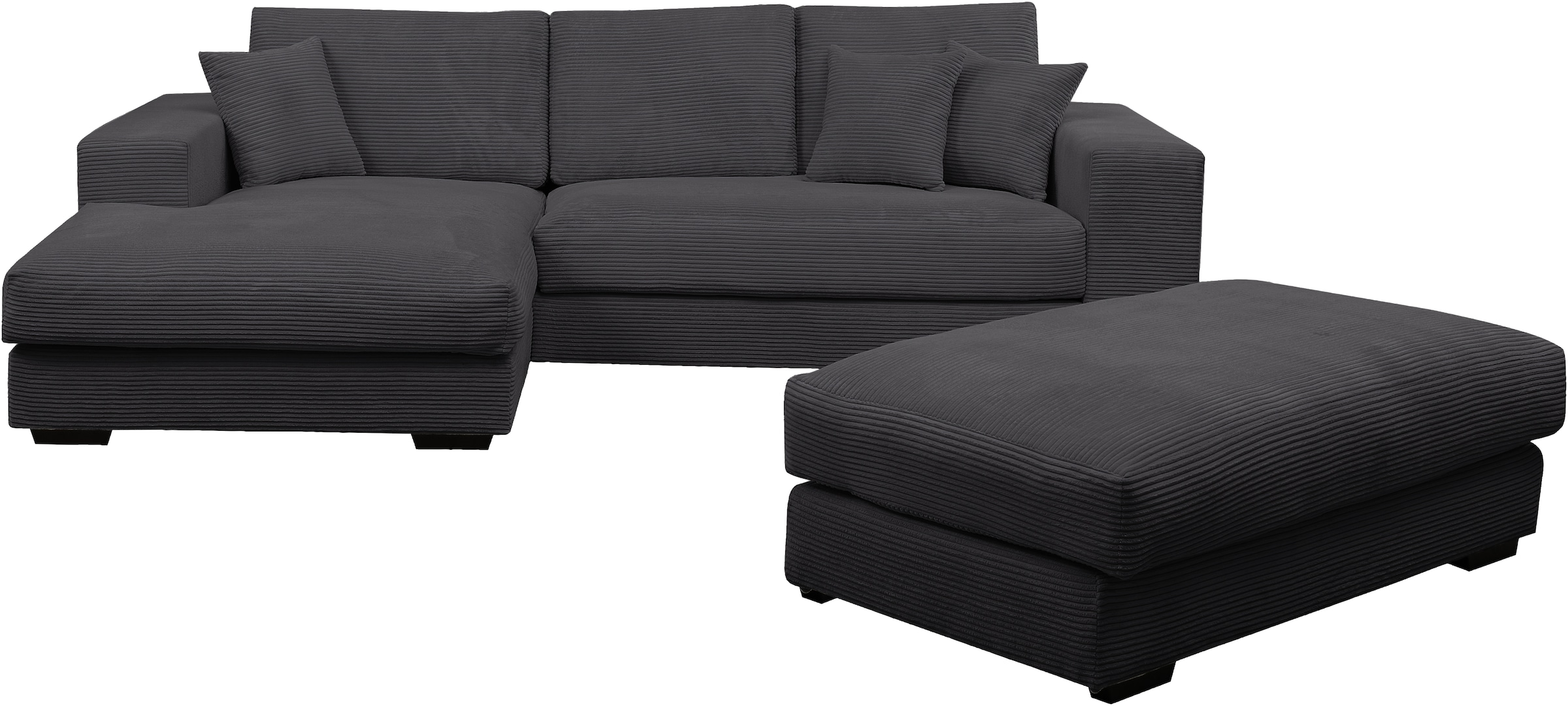 WERK2 Polstergarnitur "Eden L-Form + Hocker. Mega Couch Breite 286cm, Cord" günstig online kaufen