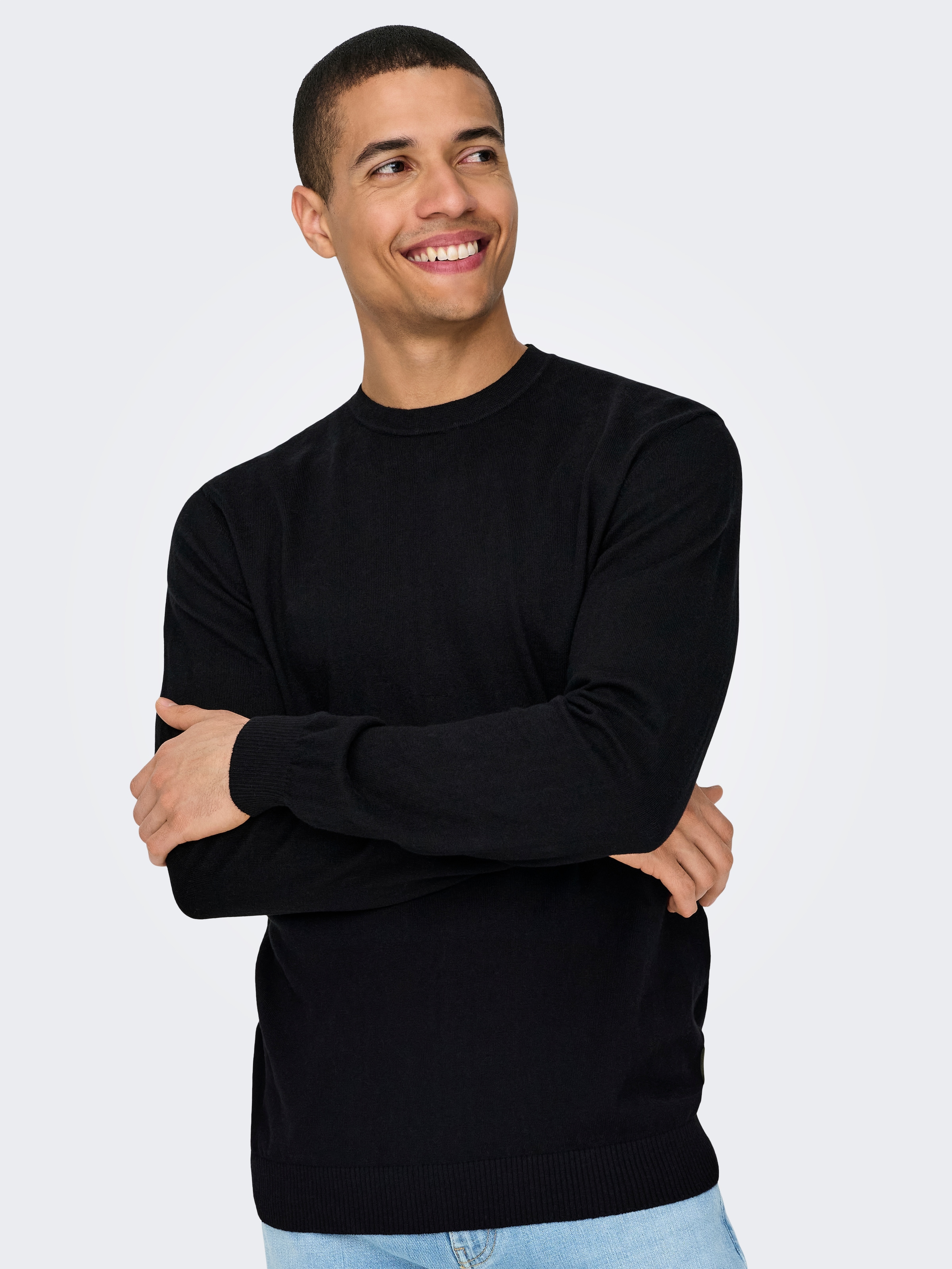 ONLY & SONS Strickpullover "ONSLOUI REG 12 MEL CREW KNIT NOOS" günstig online kaufen