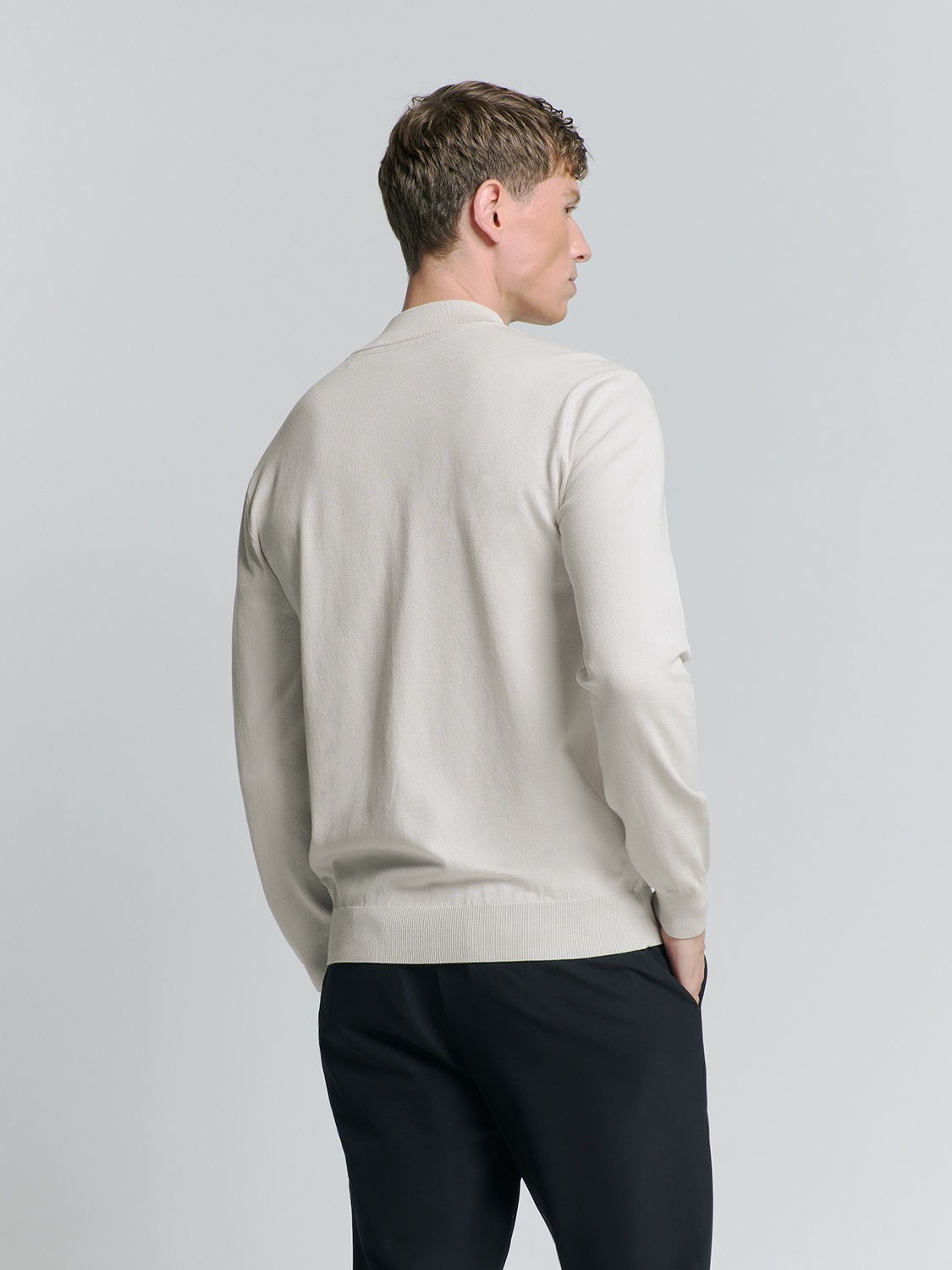 NO EXCESS Rundhalspullover »No Excess Sweatshirt mit halbem Reißverschluss«