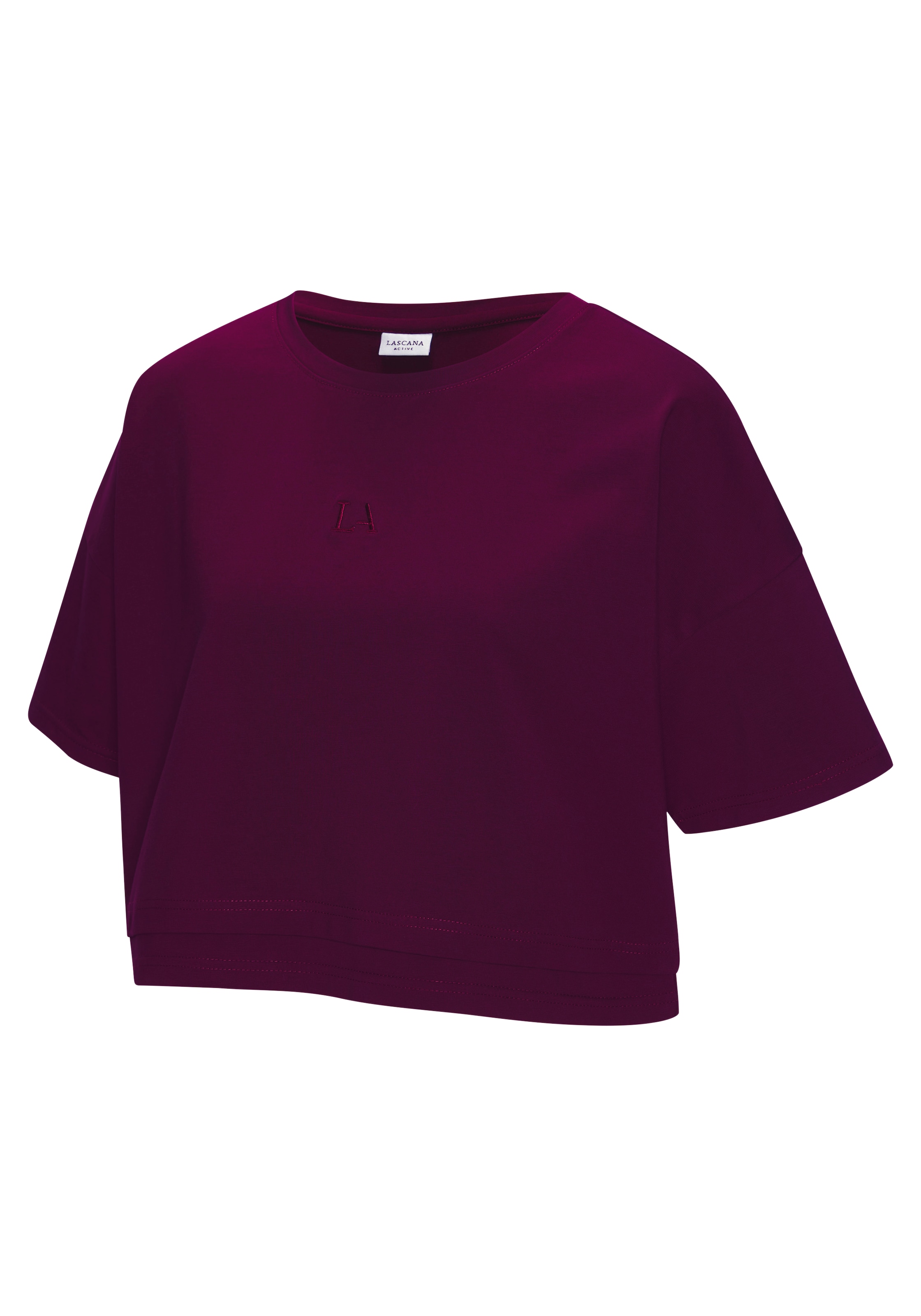 LASCANA Kurzarmshirt, mit kastigem Schnitt und Lagen-Look
