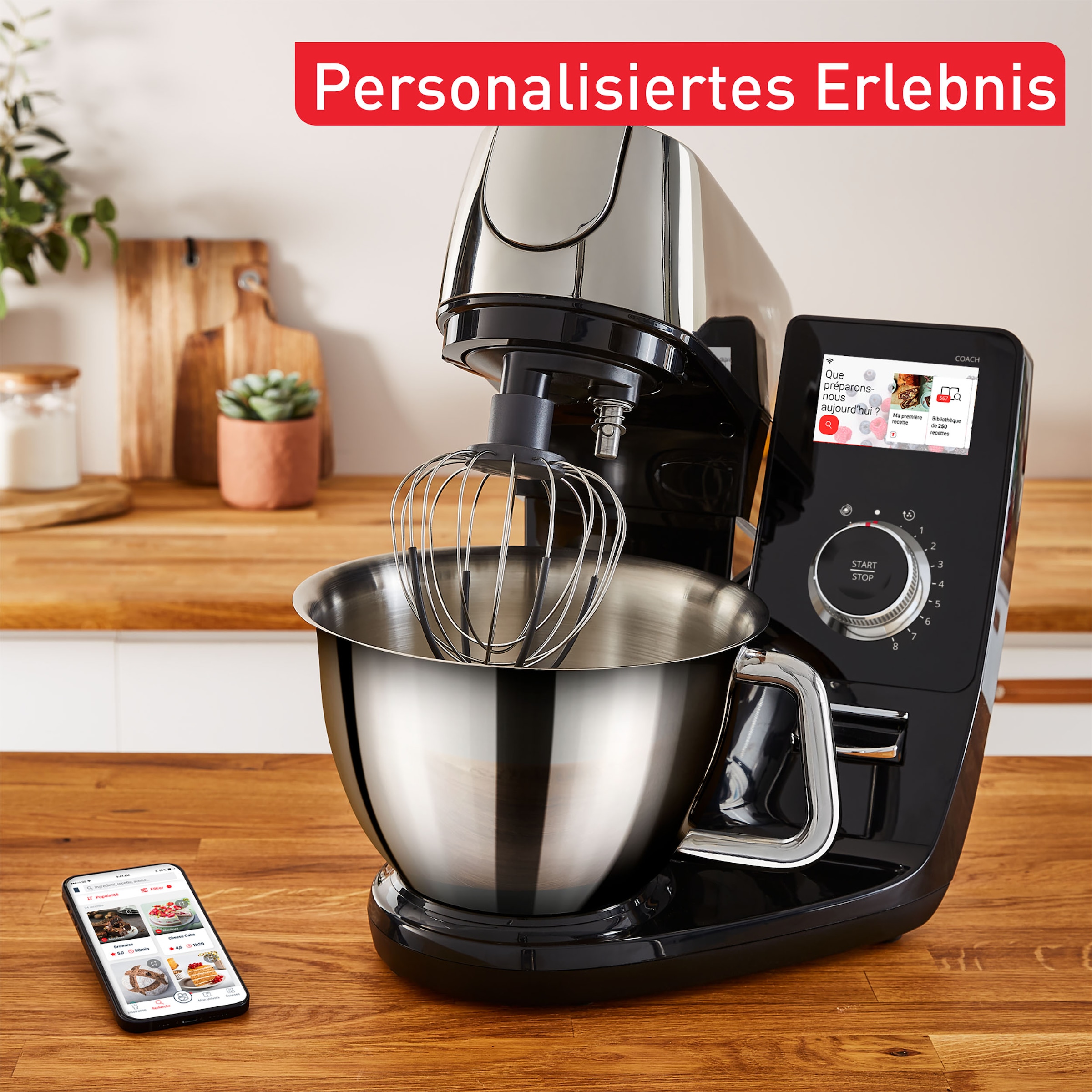 Tefal Küchenmaschine »QB950D I-Coach Touch«, 21 Automatikprogramme, intuitives digitales Coaching, Touchscreen