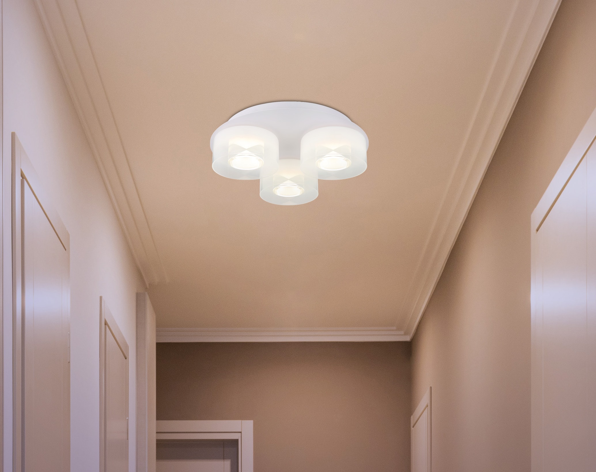 GLOBO LIGHTING LED Deckenleuchte »BELINDA«, Leuchtmittel LED-Modul | LED fest integriert, Deckenlampe/Glas opal/4000K/ ø: 380mm/Wohnzimmer