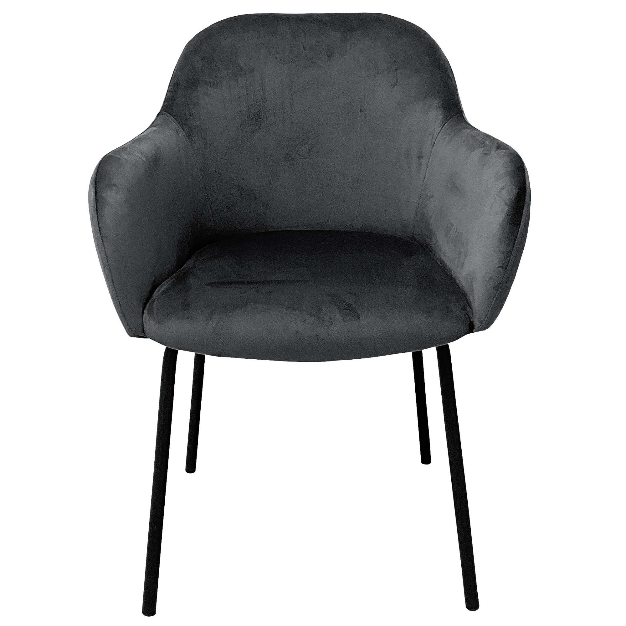 OTTO home Esszimmerstuhl »Dannika« () pflegeleichter Veloursstoff, schwarze Metallbeine, Sitzbreite 41 cm