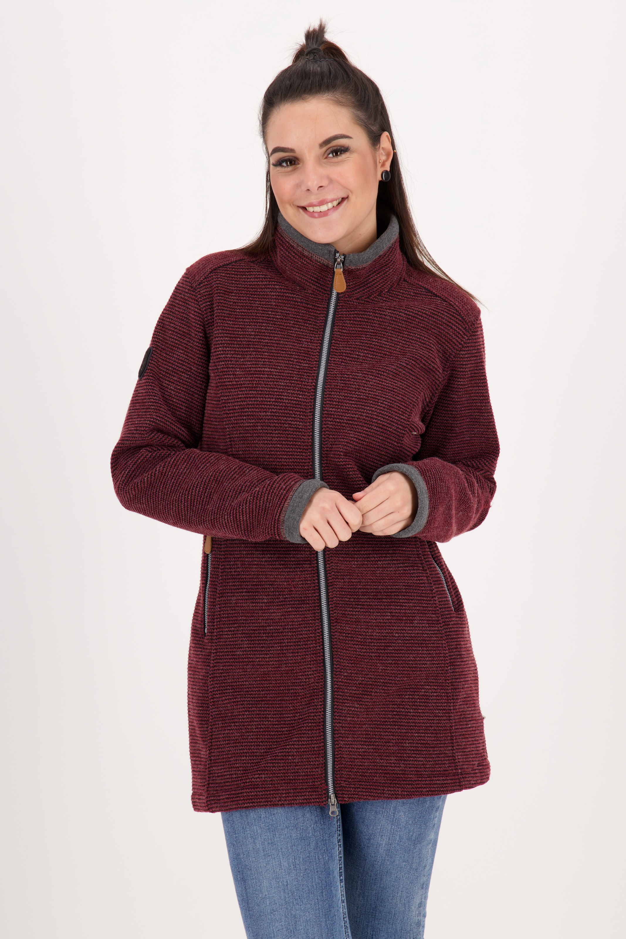 DEPROC Active Strickmantel "AMYWOOD LONG", außergewöhnlicher Feinstrickmant günstig online kaufen