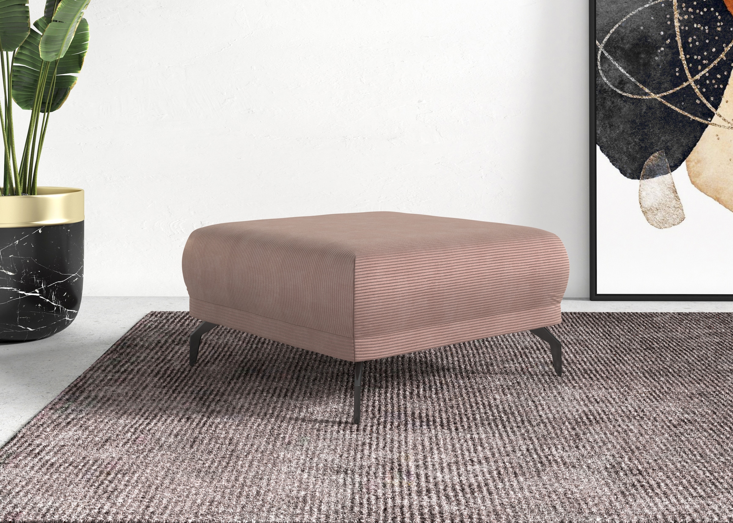 Home affaire Hocker "Coco" Cord-Bezug in 2 Ausführungen, Füßen 15 cm hoch günstig online kaufen