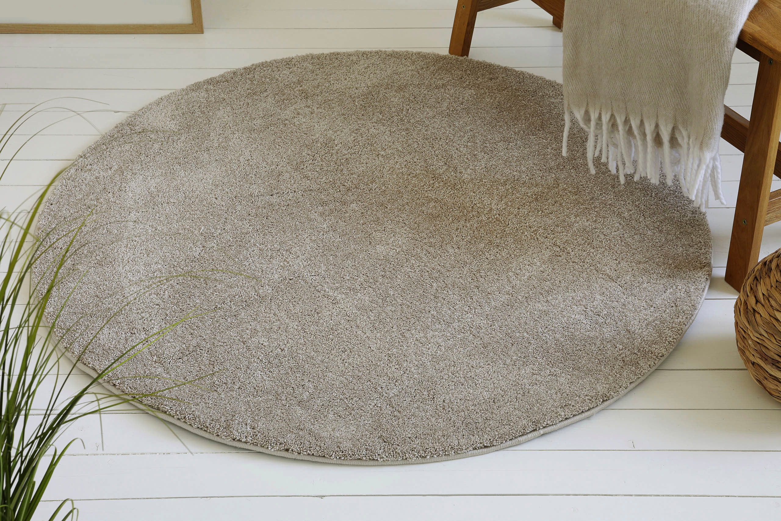 OTTO home Hochflor-Teppich "Yvaine, auch als Läufer erhältlich" rund 25 mm Höhe Langflor, Shaggy, dichter weicher Hochflor, meliert, Wohnzimmer