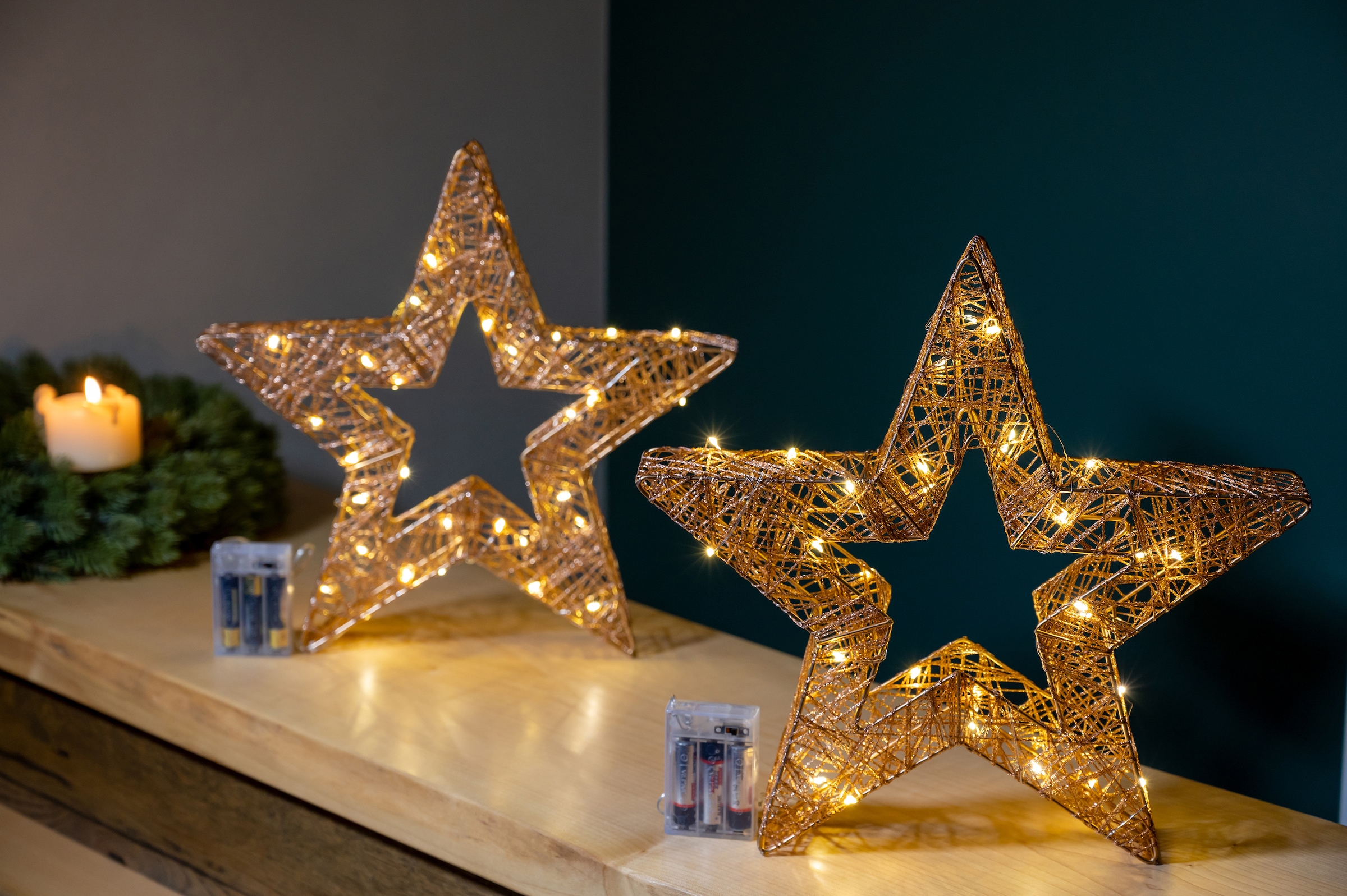 stromsparende 60 LED | Stern LED bestellen flammig-flammig, »Weihnachtsstern, BAUR Weihnachtsdeko«, Star-Max