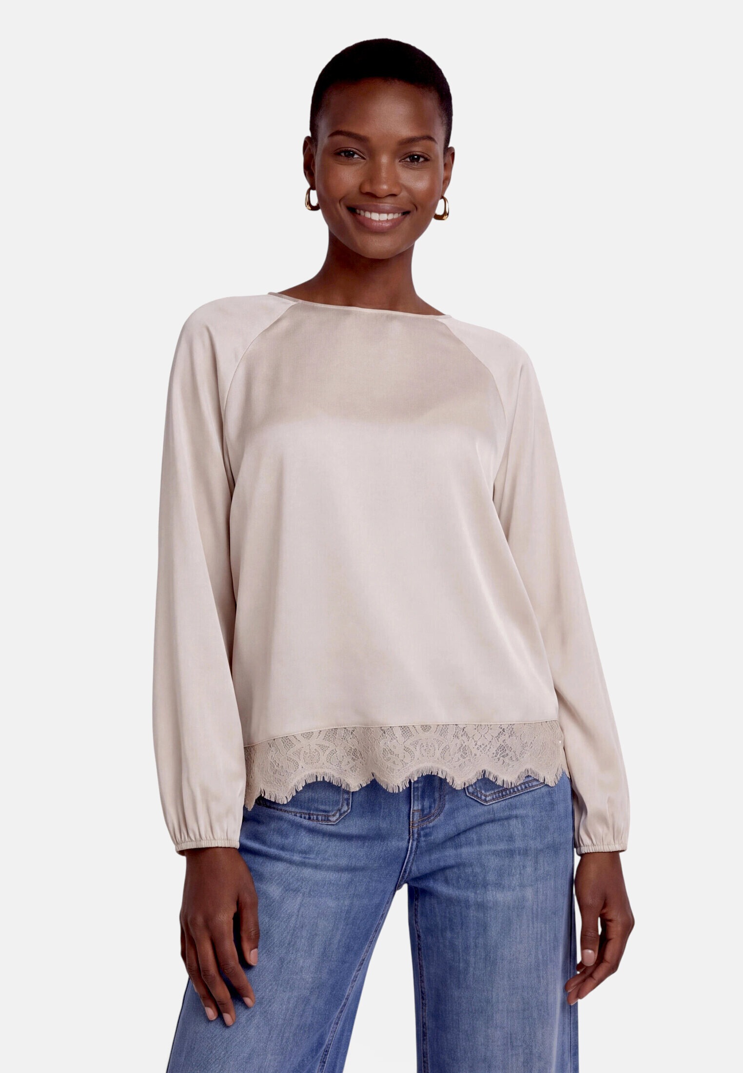 Zero Satinbluse »Damen mit Tunnelzug«