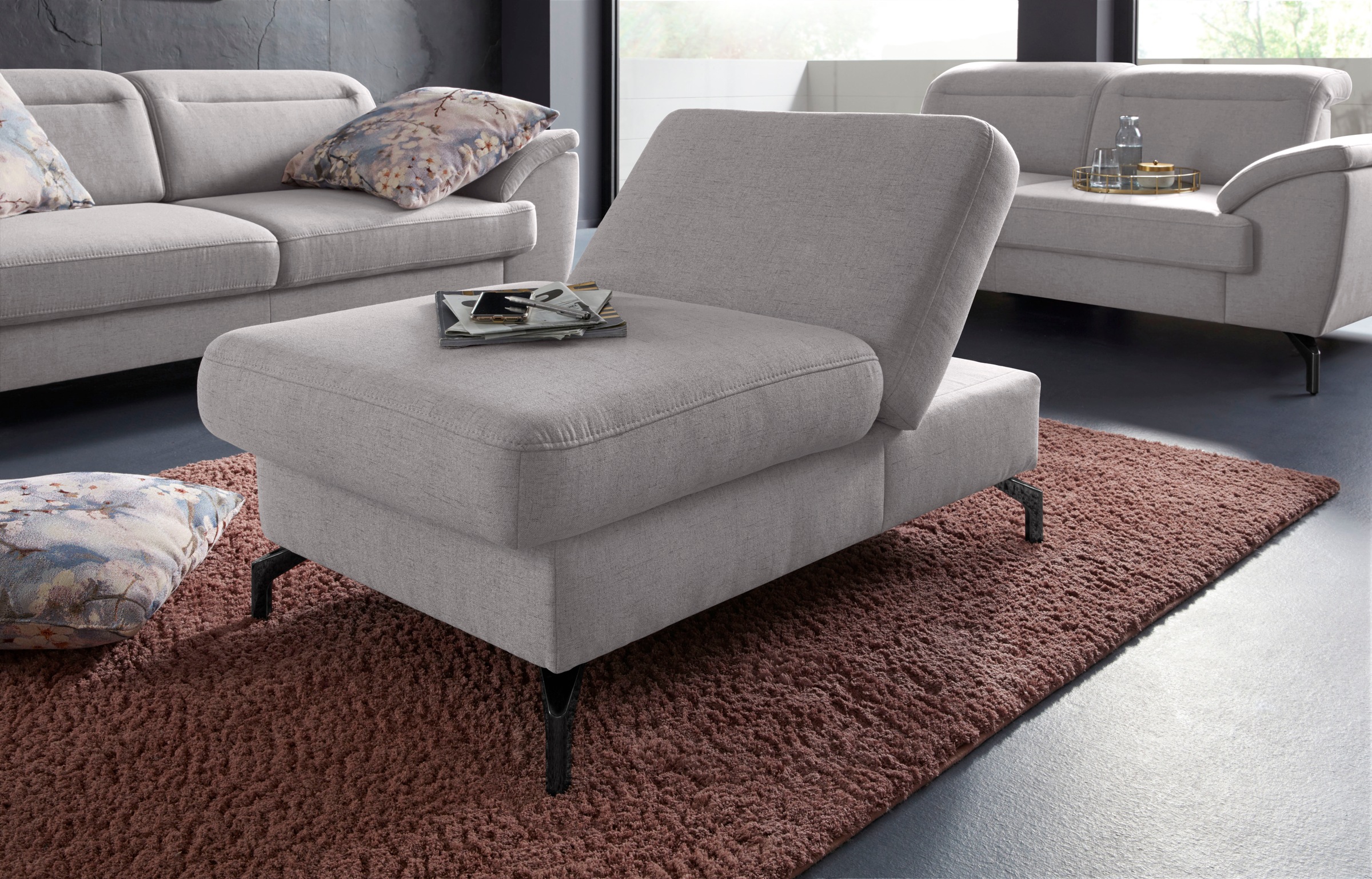 sit&more Hocker "Percy", Fußhöhe 15cm, mit Klappfunktion, wahlweise in 2 Fu günstig online kaufen