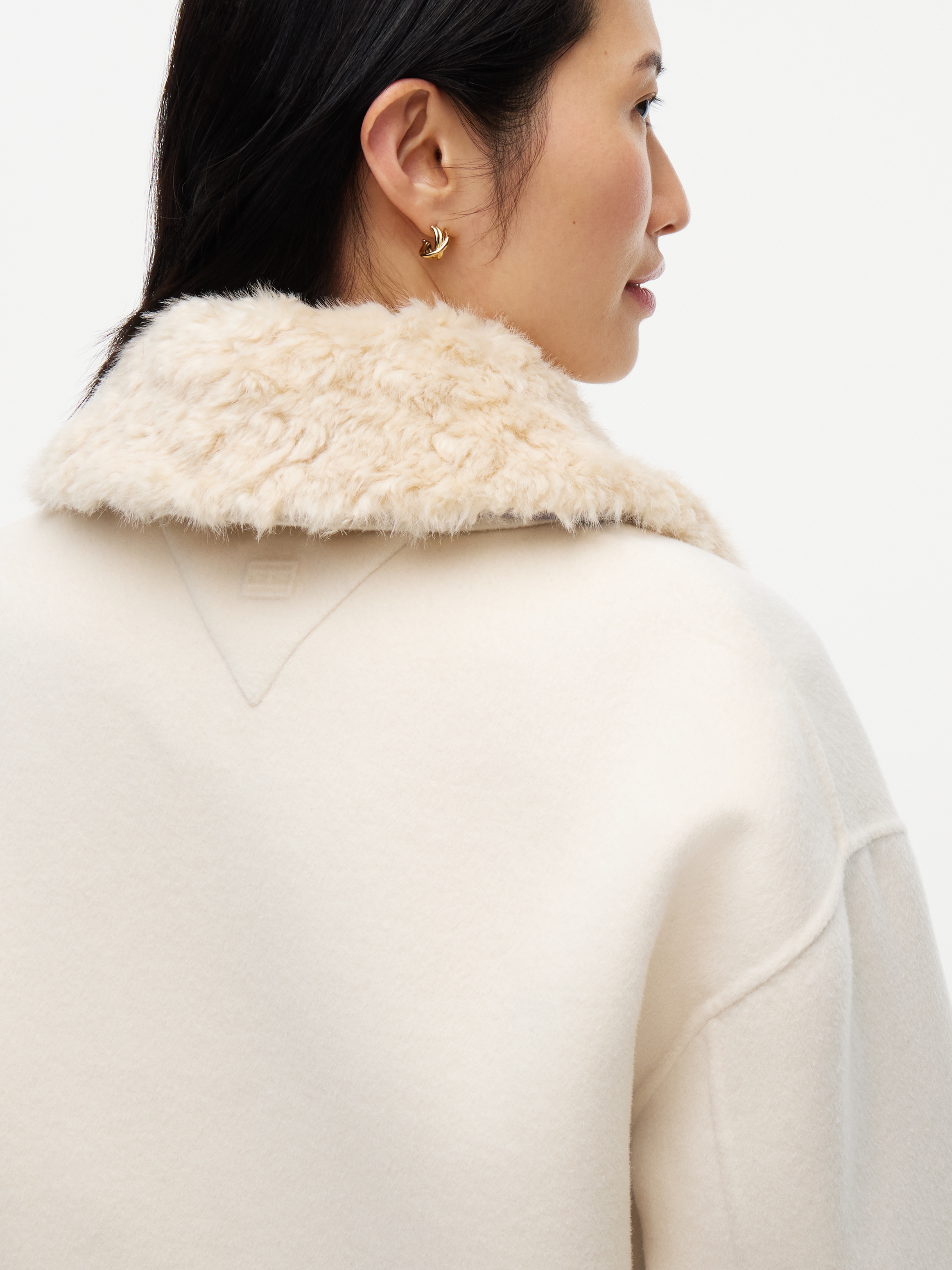 Tommy Hilfiger Kurzjacke »DF WOOL ZIP THROUGH JACKET« Materialmix, mit Wolle