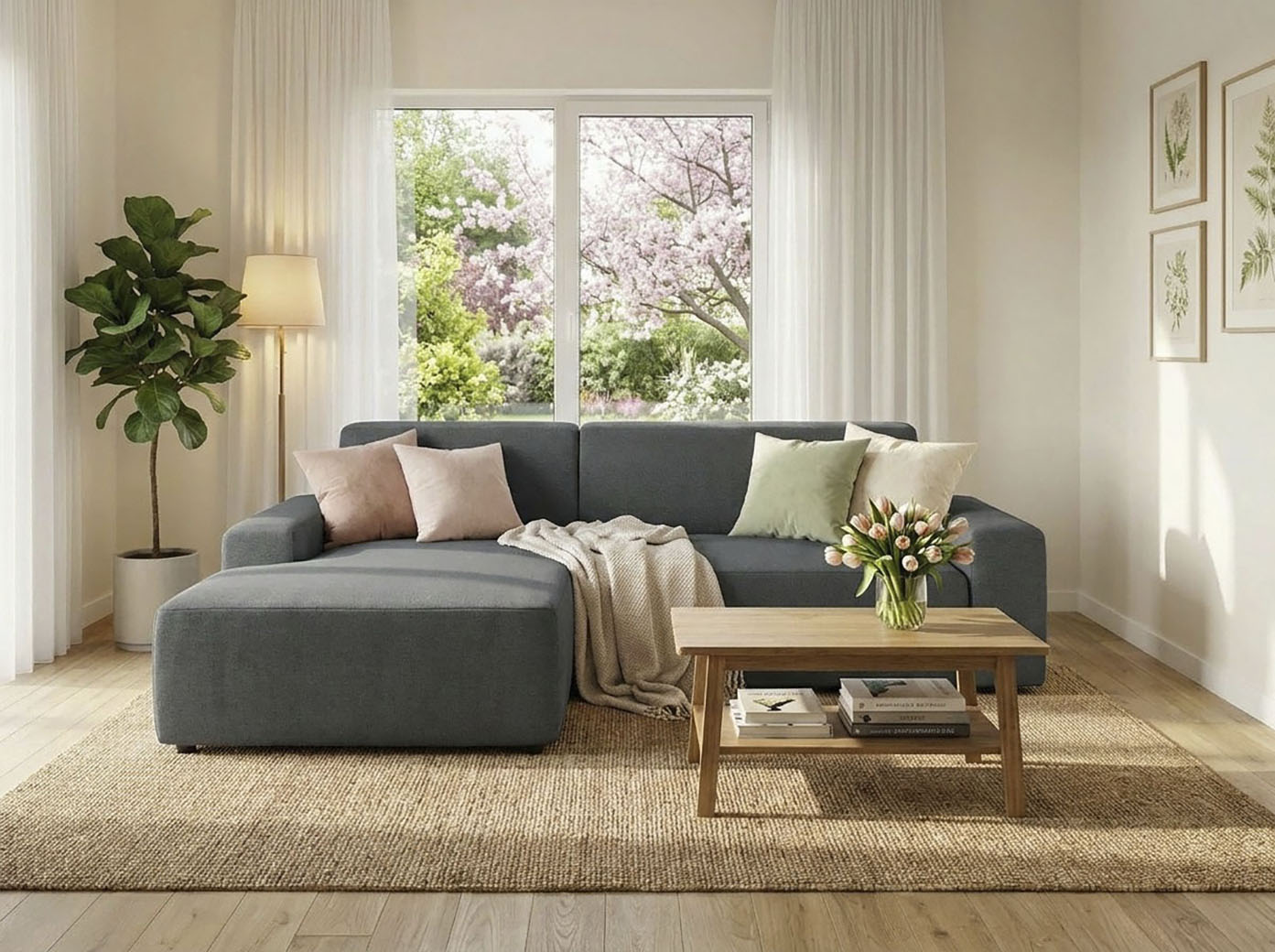 TRENDMANUFAKTUR Ecksofa "Wien, wahlweise mit Sitzvorschub und Bettkasten, Breite 246 cm" L-Form, in trendigem Cordstoff