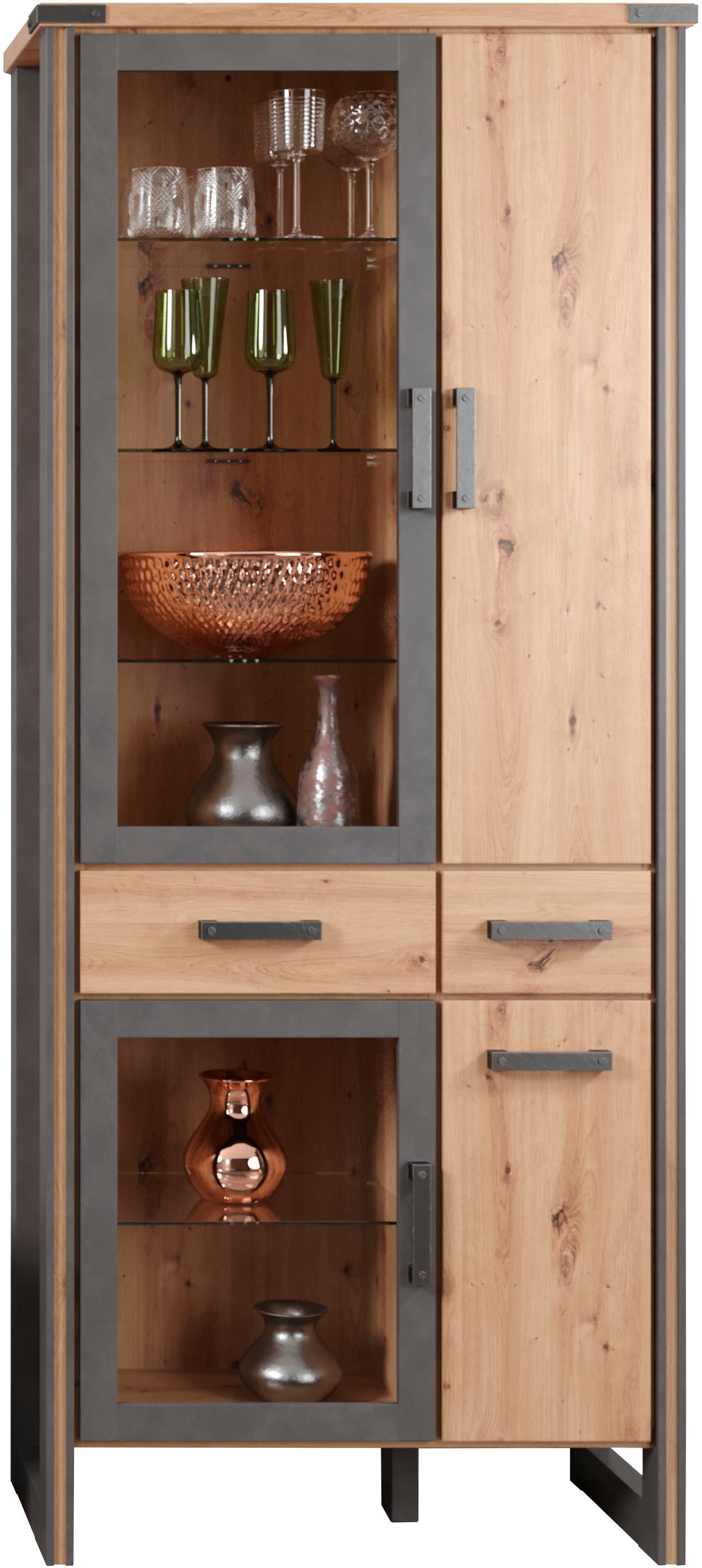 Home affaire Stauraumvitrine "Mia" 1 Stk. tlg. Modernes Design