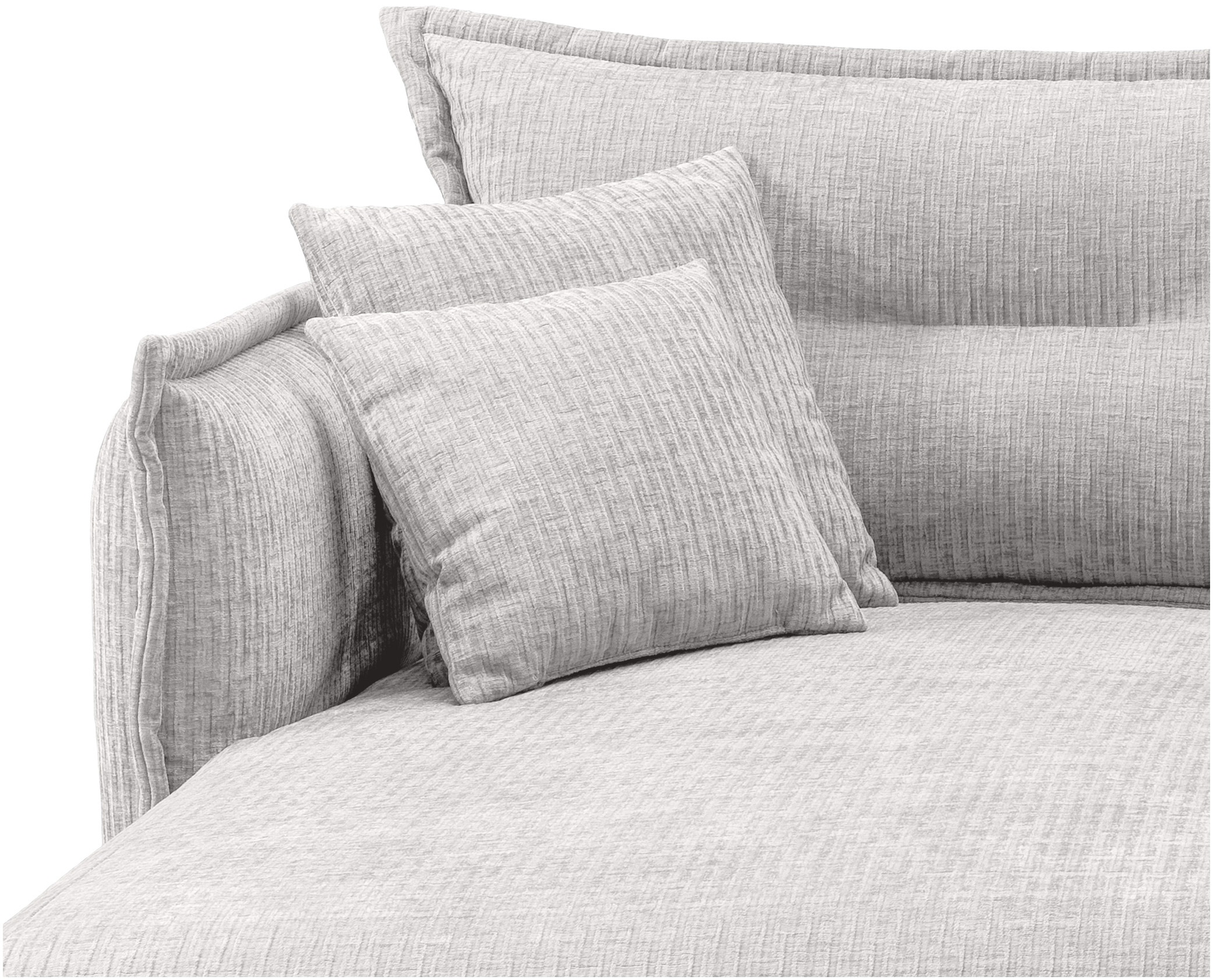 INOSIGN Ecksofa »Lazio modern und bequem, schmale Armlehnen, tolle Detailverarbeitung«, zwei verschiedene Fußfarben wählbar