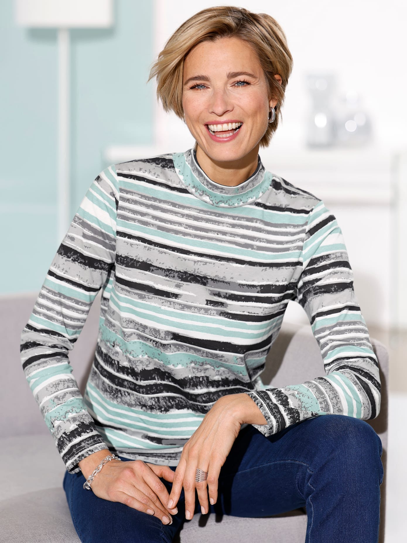 Classic Basics Stehkragenshirt "Stehkragen-Shirt" 1 Stk. tlg. günstig online kaufen