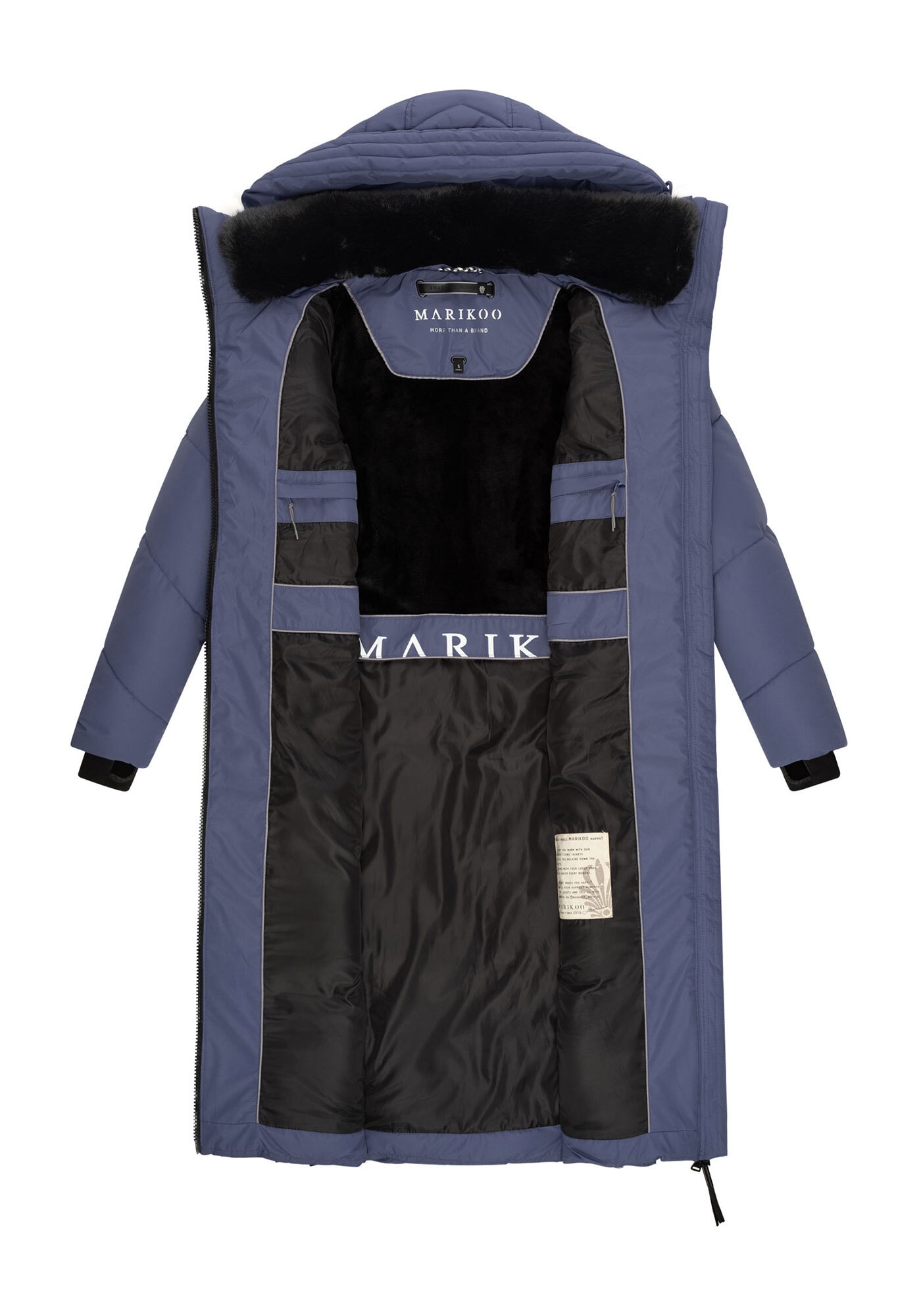 Marikoo Winterjacke »Nadaree XVI«, Stepp Mantel mit großer Kapuze