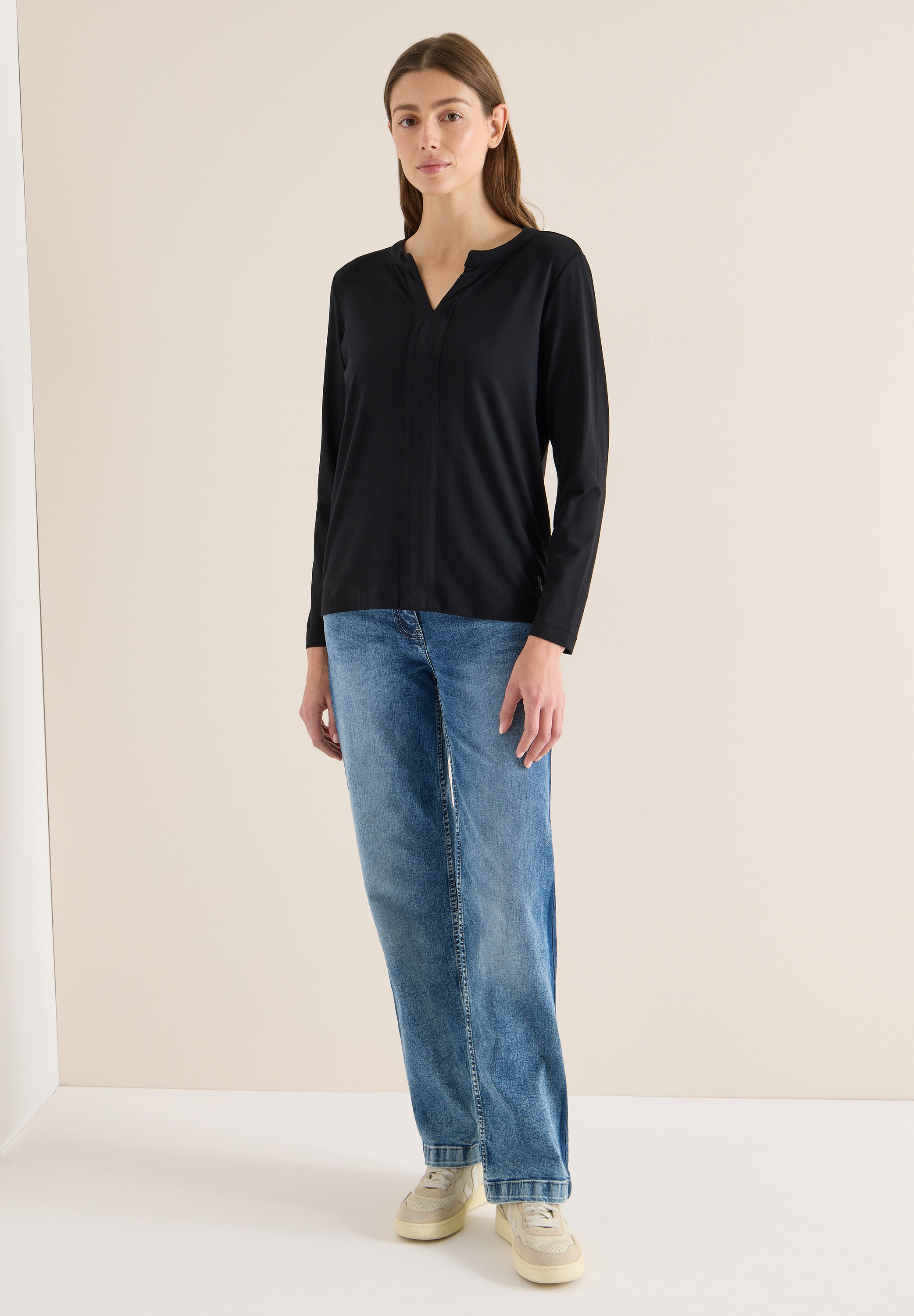 Cecil Langarmshirt aus Baumwolle mit Stretchante