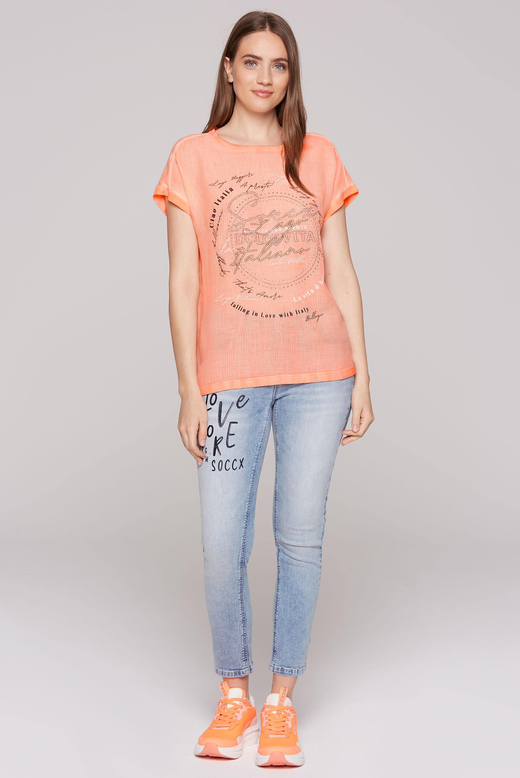 SOCCX Shirtbluse, mit Glitzersteinchen