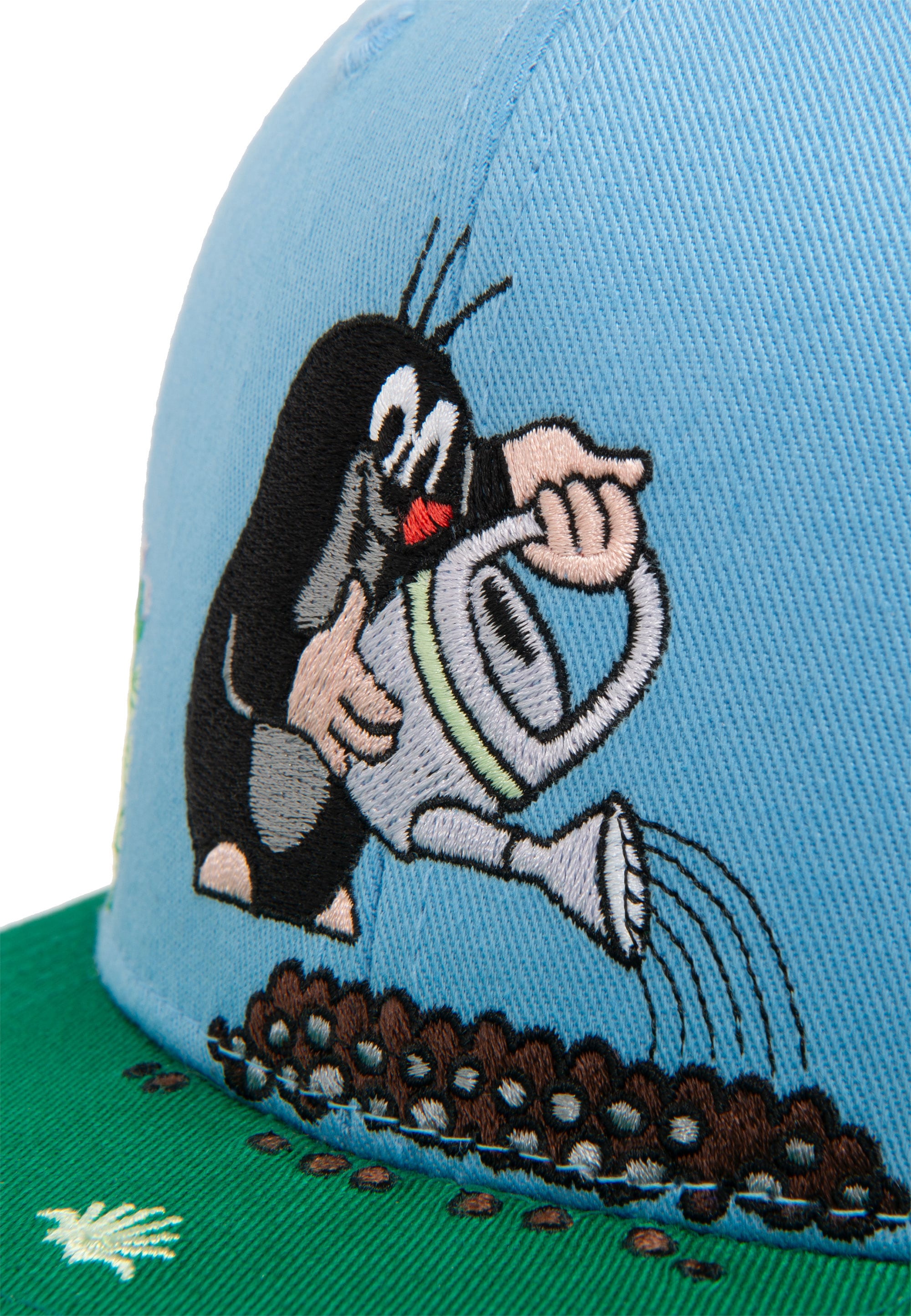 LOGOSHIRT Baseball Cap »Der kleine Maulwurf - Gießkanne«, mit detailreicher Stickerei