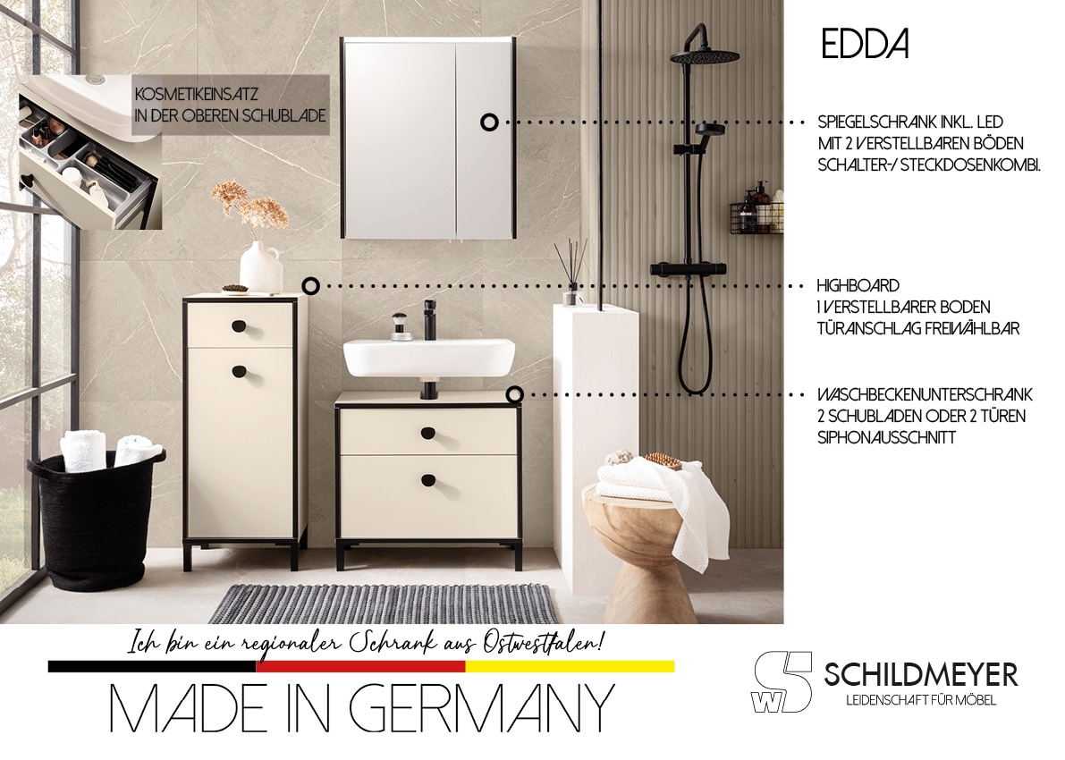 Schildmeyer Highboard »Edda, Breite 40,3 cm, eine Tür & eine Schublade«, Made in Germany