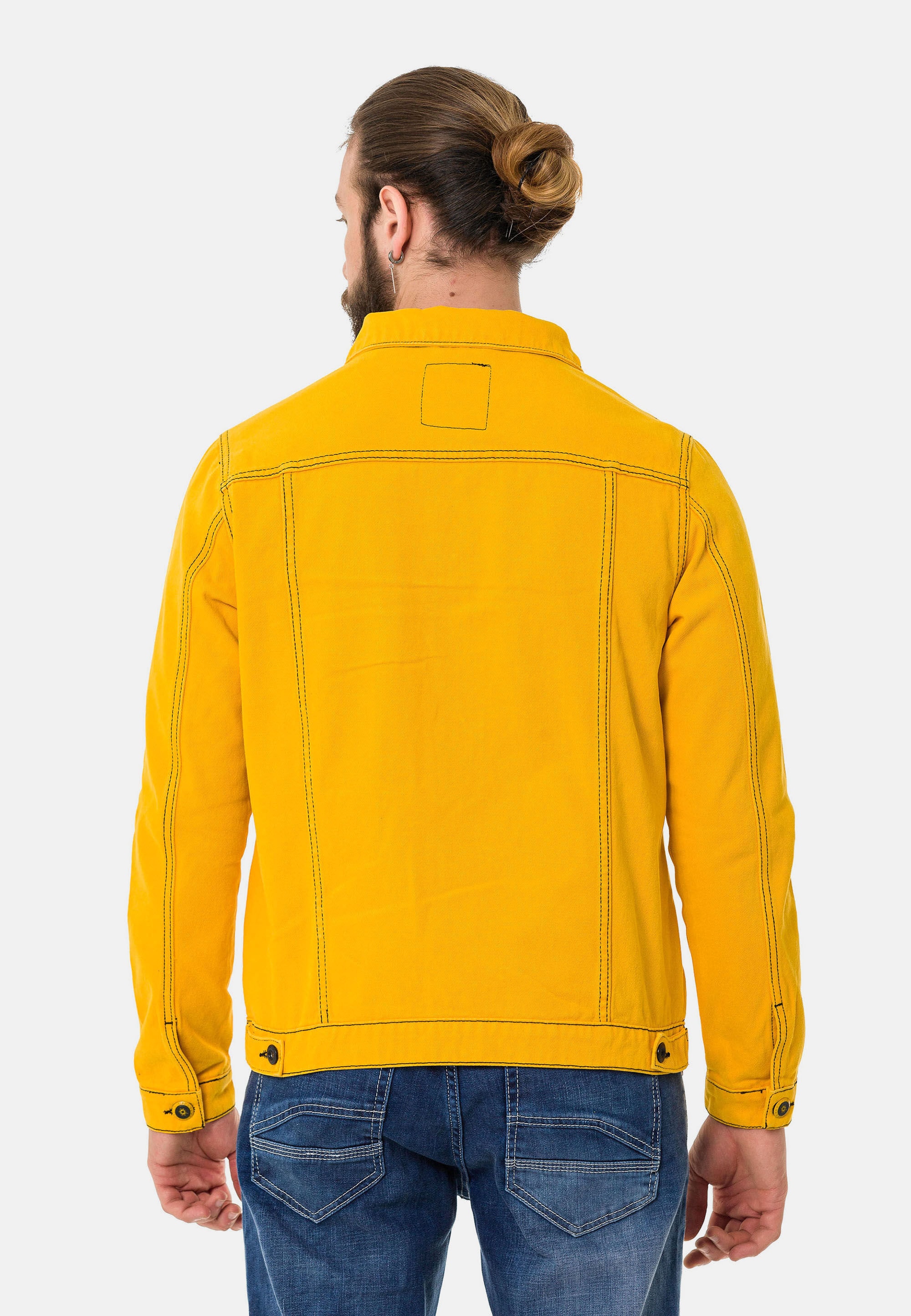 Cipo & Baxx Jeansjacke »CJ289« ohne Kapuze mit Knopfleiste