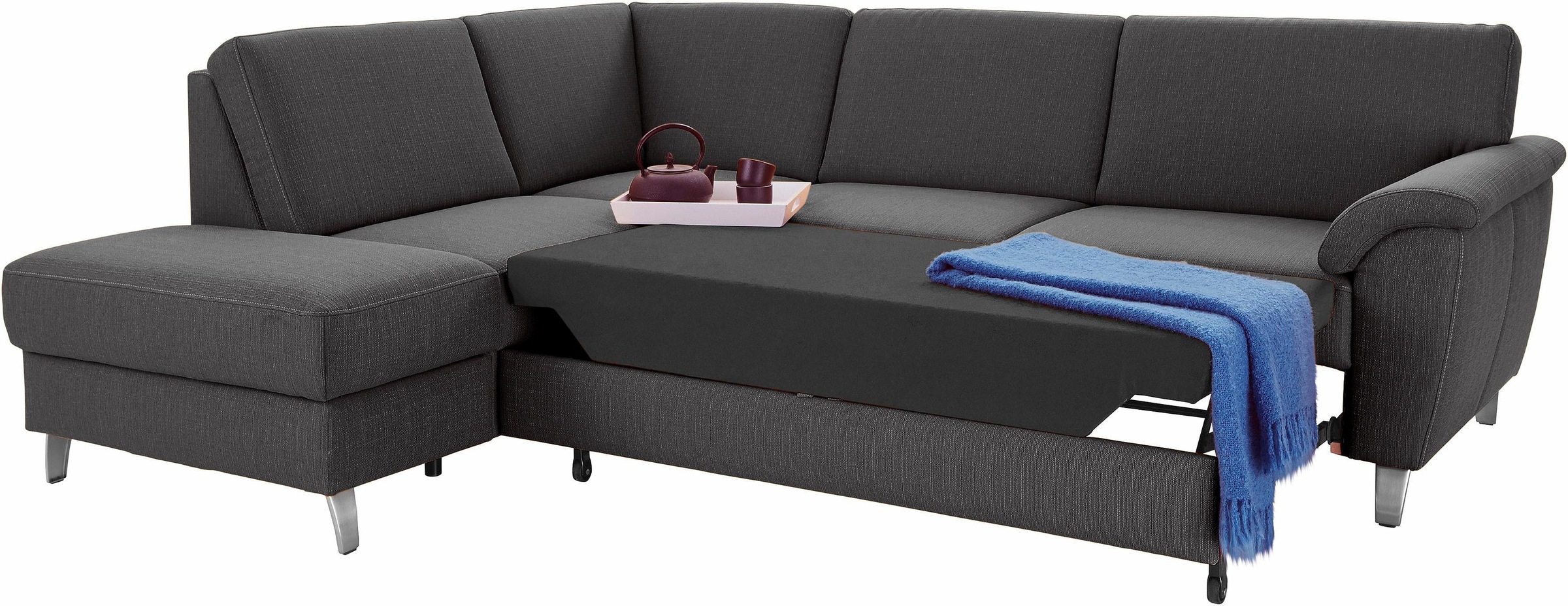 sit&more Ecksofa »Texel L-Form«, mit Federkern, wahlweise mit Bettfunktion und Bettkasten