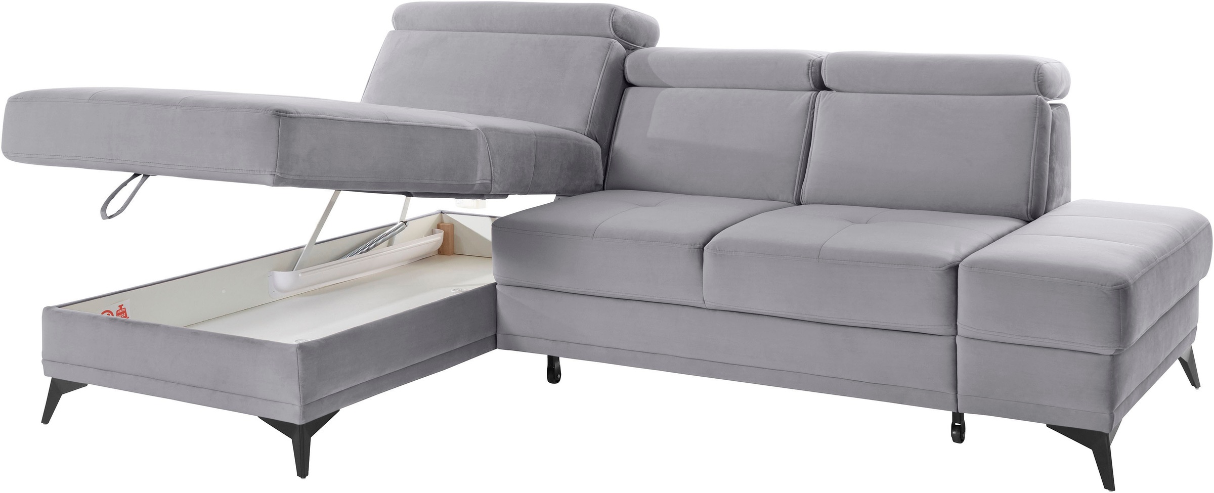 INOSIGN Ecksofa »Cardiz L-Form«, inkl.Kopfteilverstellung und Federkern wahlweise mit Bettfunktion