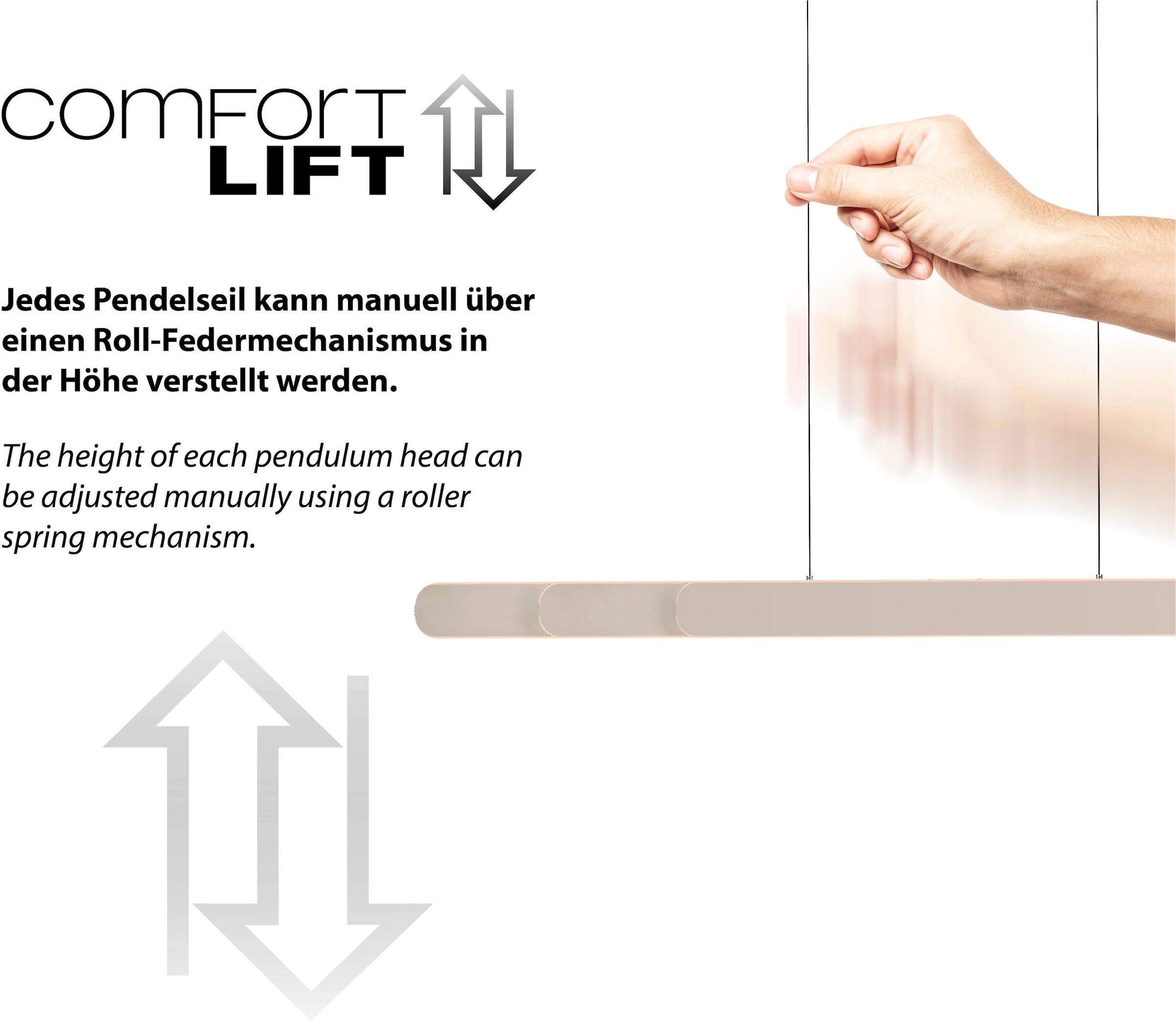 SCHÖNER WOHNEN-Kollektion LED Pendelleuchte »ADRIANA ROUND« LED-Board 1 Stk. warmweiß - kaltweiß SCHÖNER WOHNEN Kollektion, Touchdimmer, Comfort-Lift, Memoryfunktion