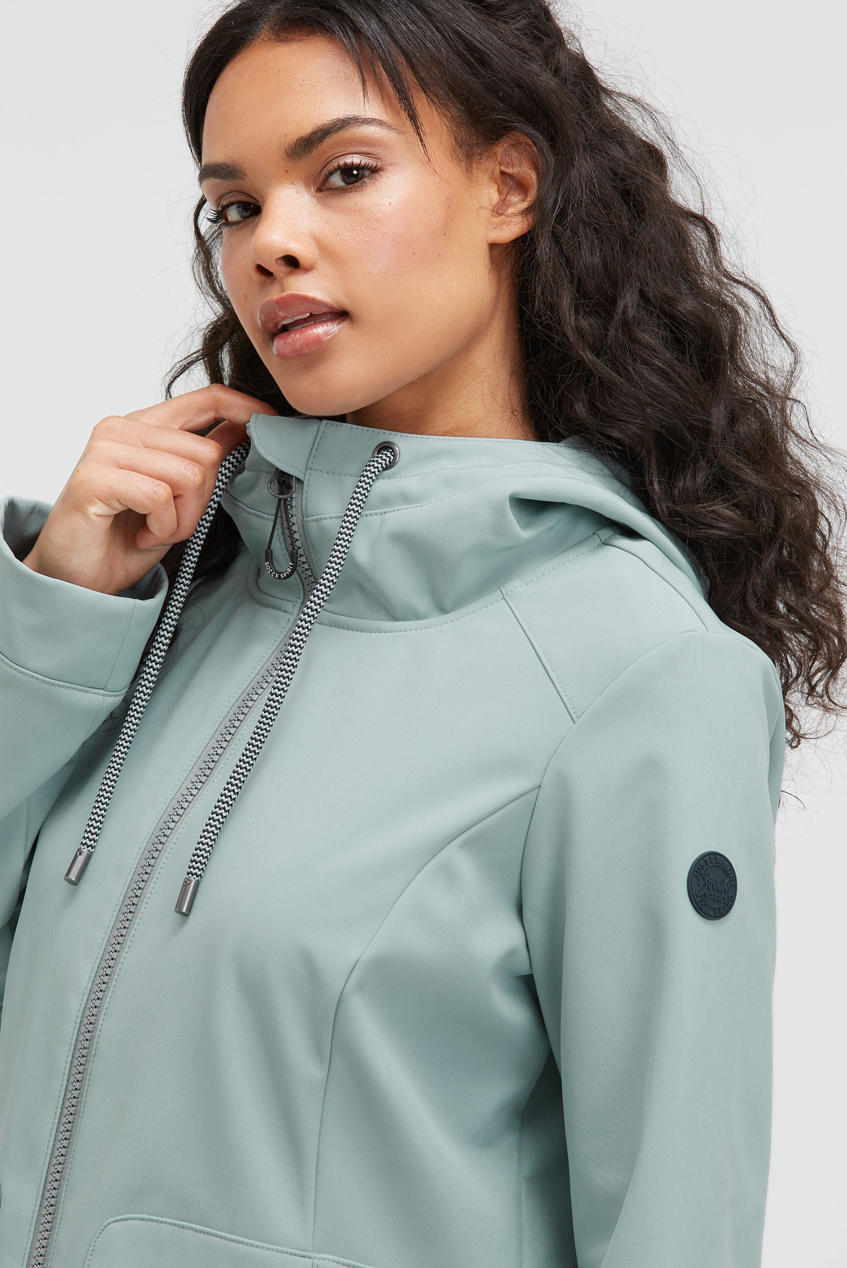 SOCCX Softshelljacke, mit Kapuze, mit Windfangleiste